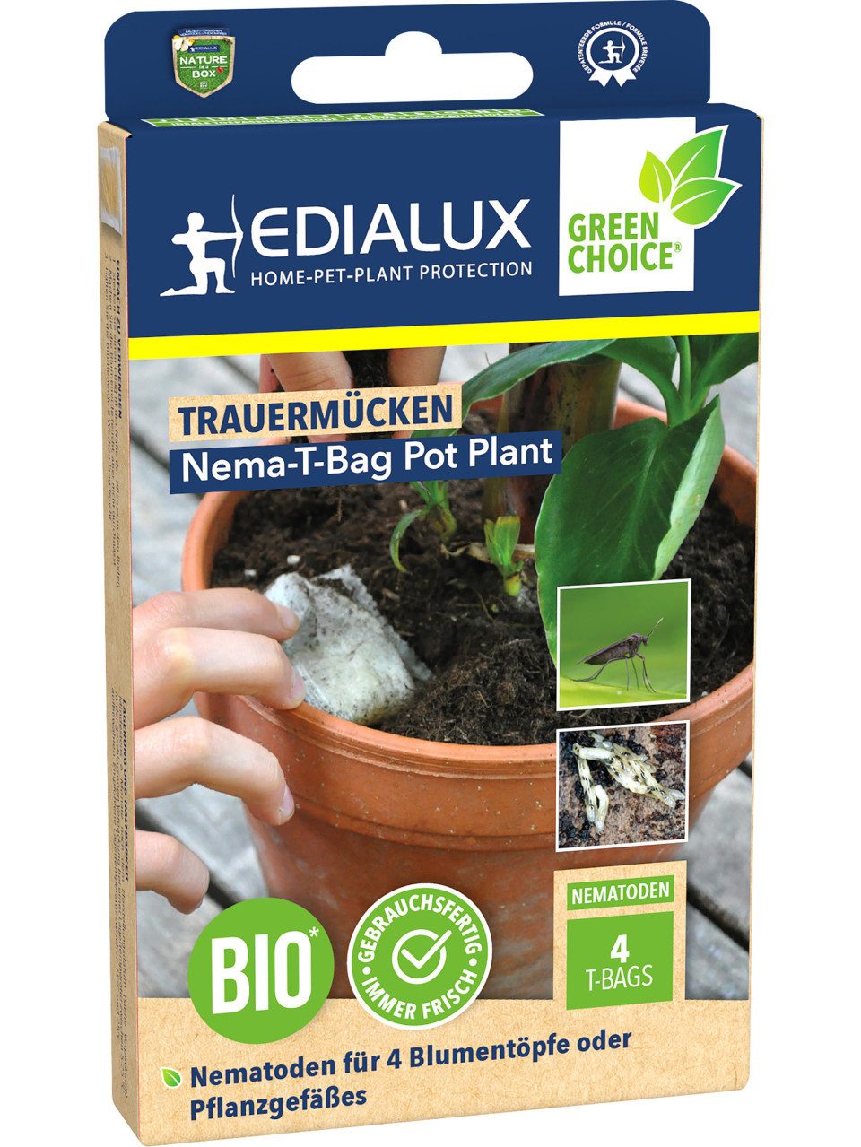 EDIALUX Vergrämungsmittel Edialux Nematoden T-Bag Pot Plant gegen, 4 l