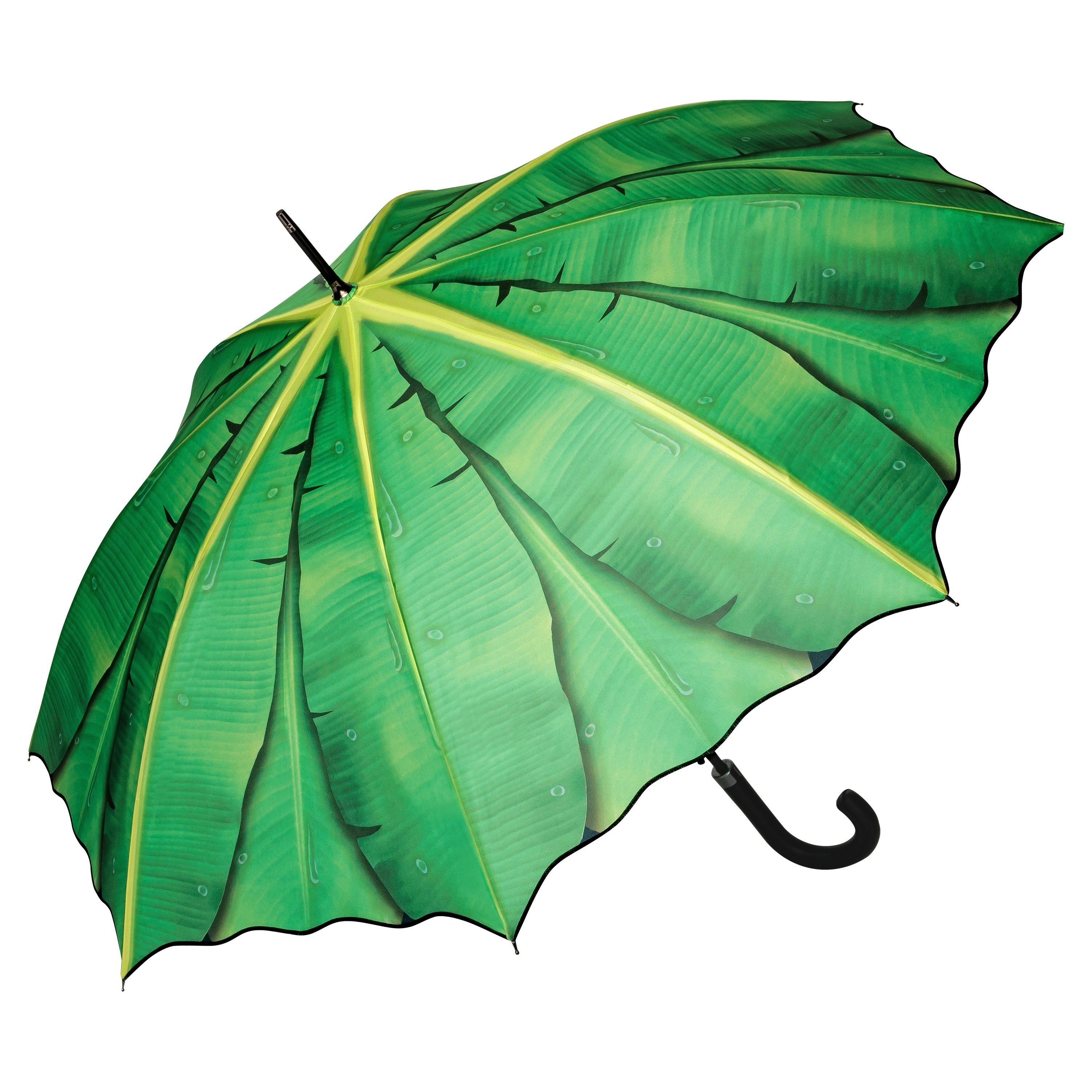 Auf-Automatik von 95 % Bananenblatt Stabil, UV-Schutz 100 % Langregenschirm Lilienfeld / Motivschirm Dschungel Regenschutz