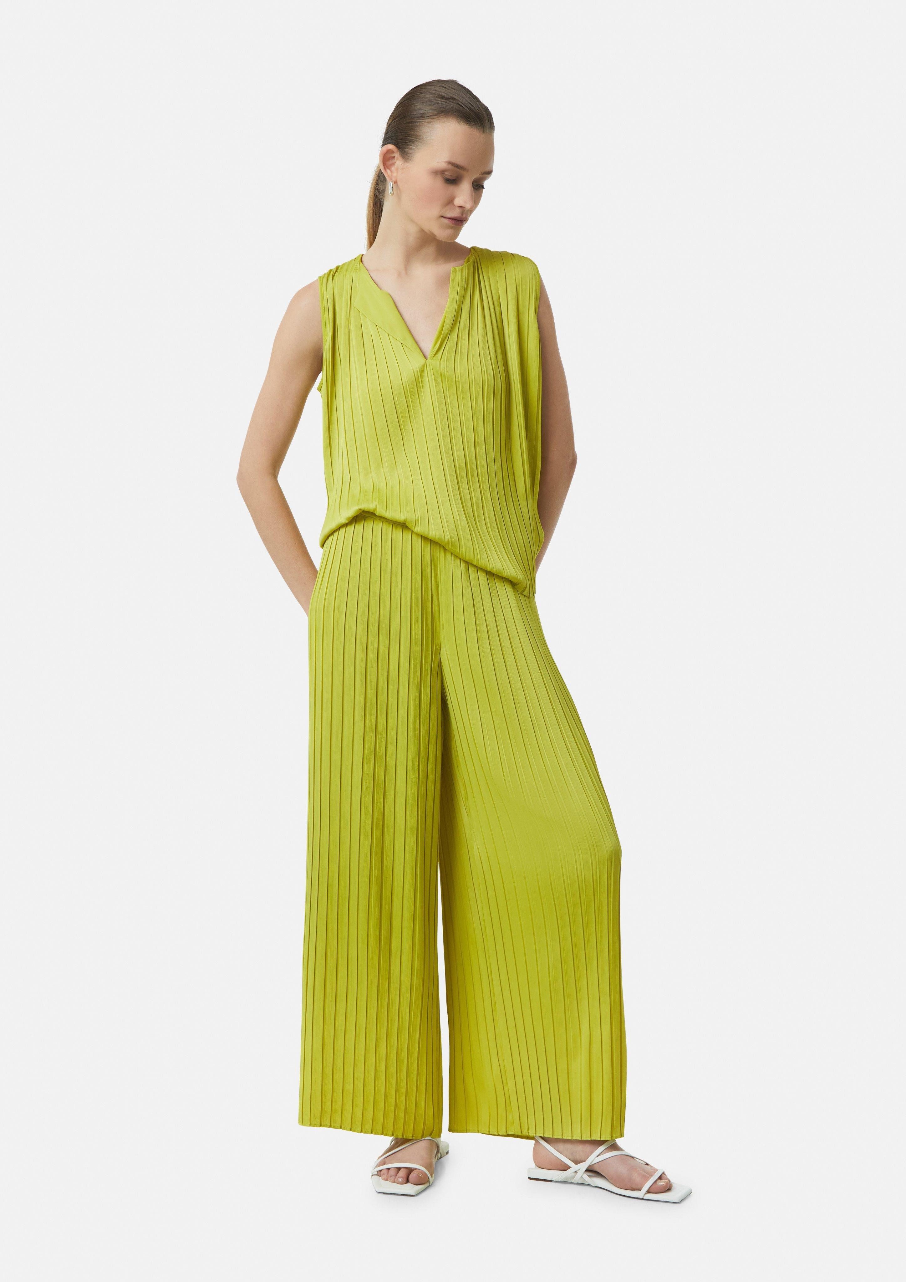 Comma Stoffhose Plissierte Wide-Leg-Hose aus Satin günstig online kaufen
