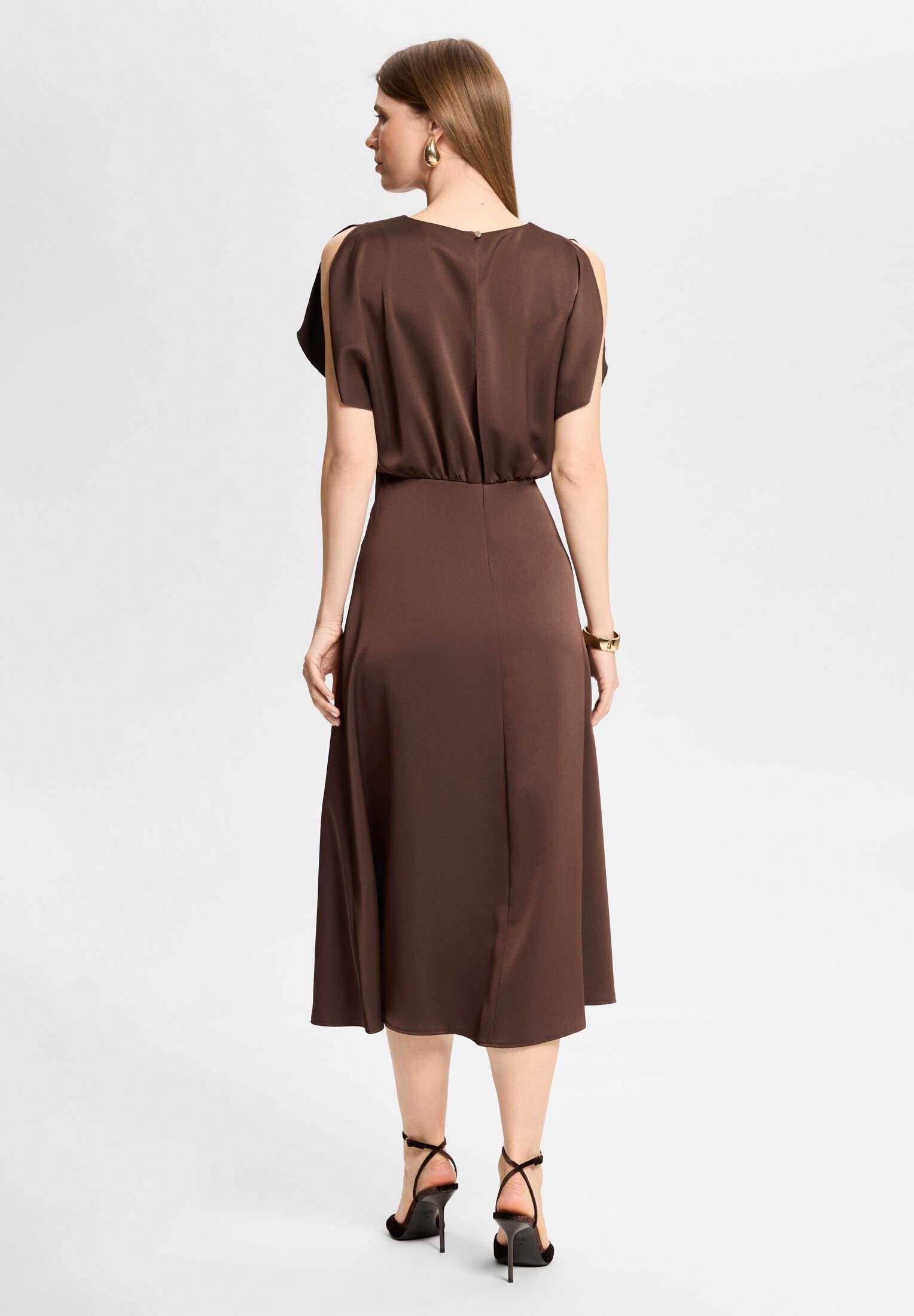 SWING Cocktailkleid Taillierter Schnitt mit fließendem Rockteil
