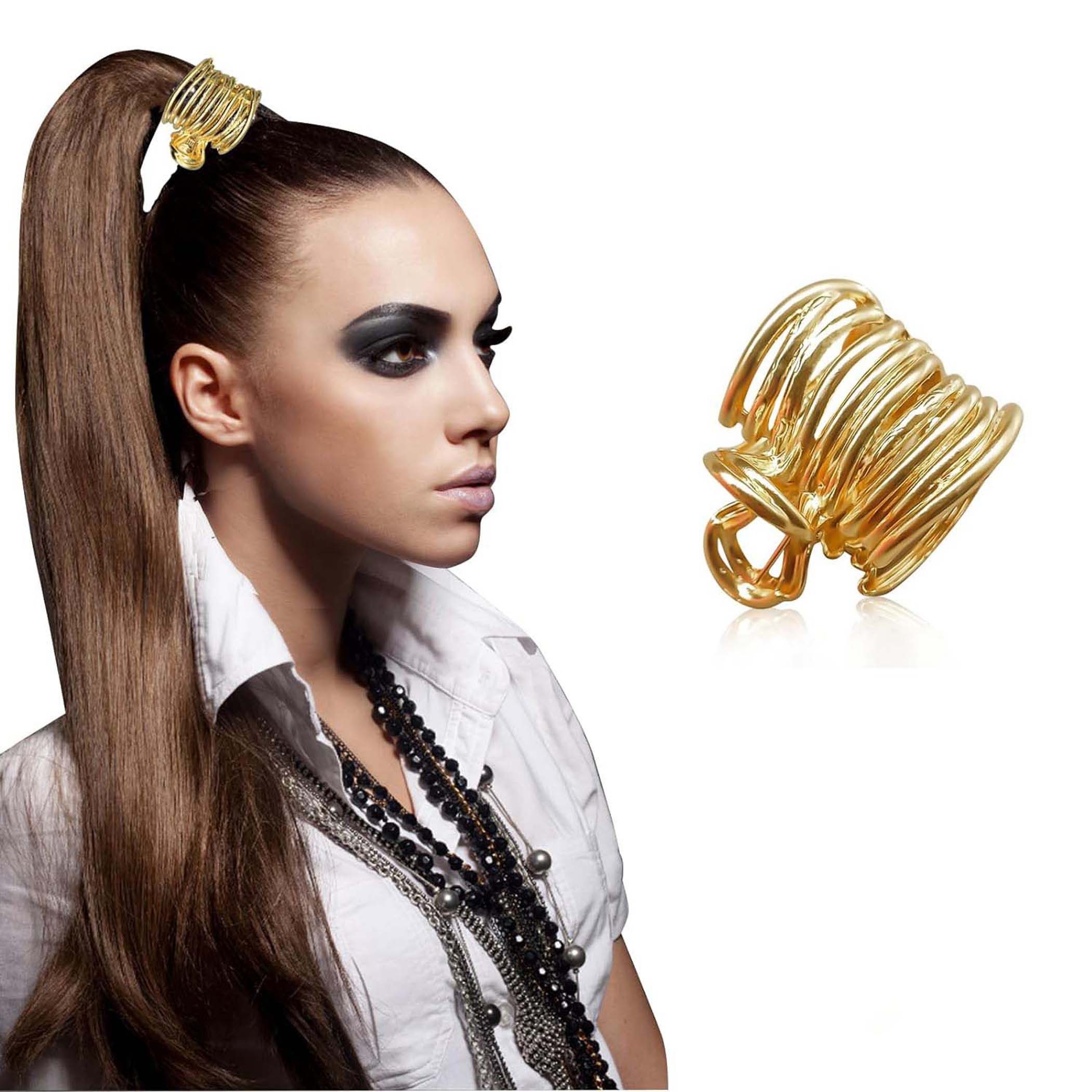 Zaewry Haarspange Haarklammer Metall, Hohe Pferdeschwanz Clips Haarspangen Damen