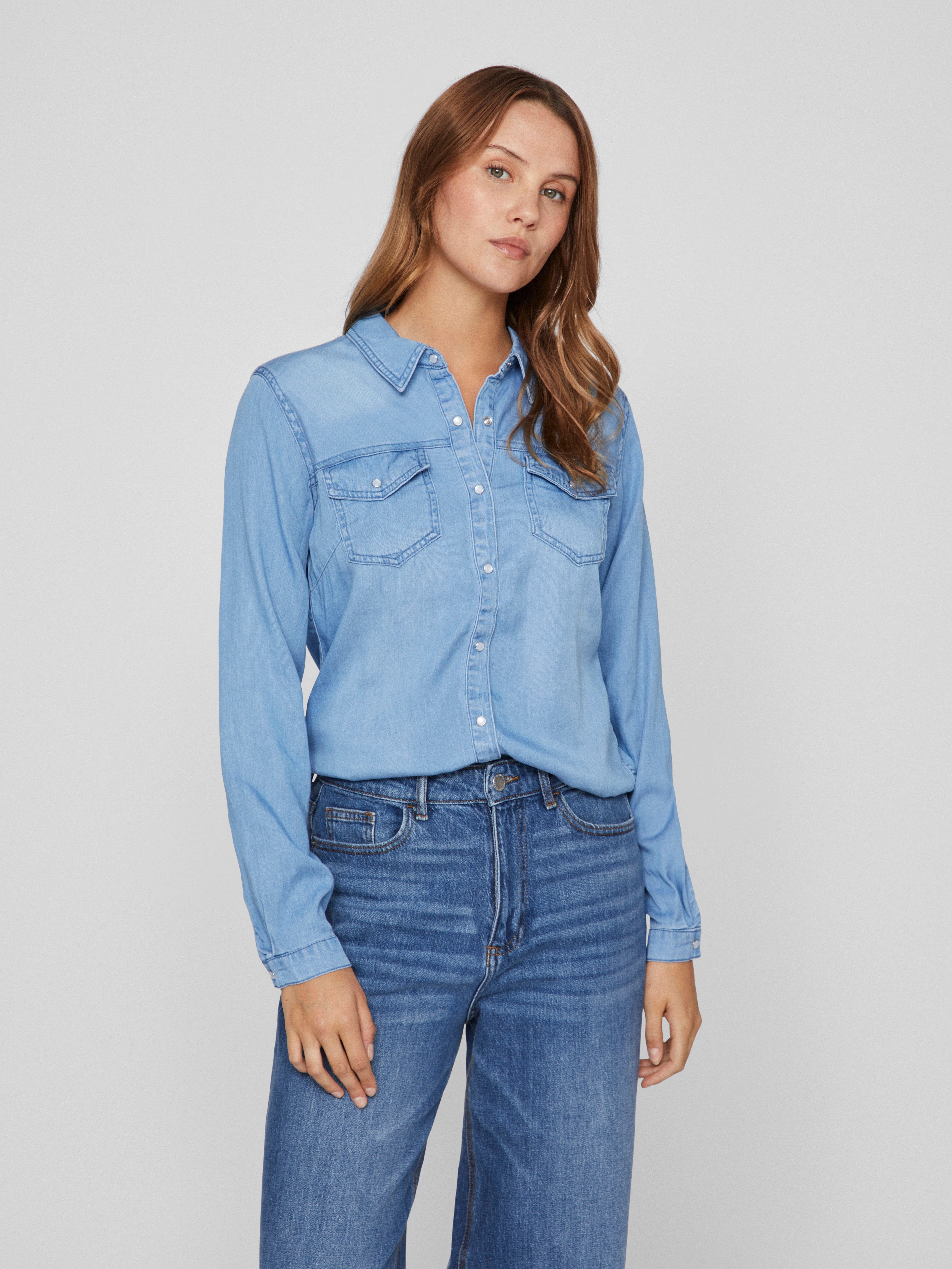 Jeansbluse VIBISTA DENIM SHIRT/SU-NOOS