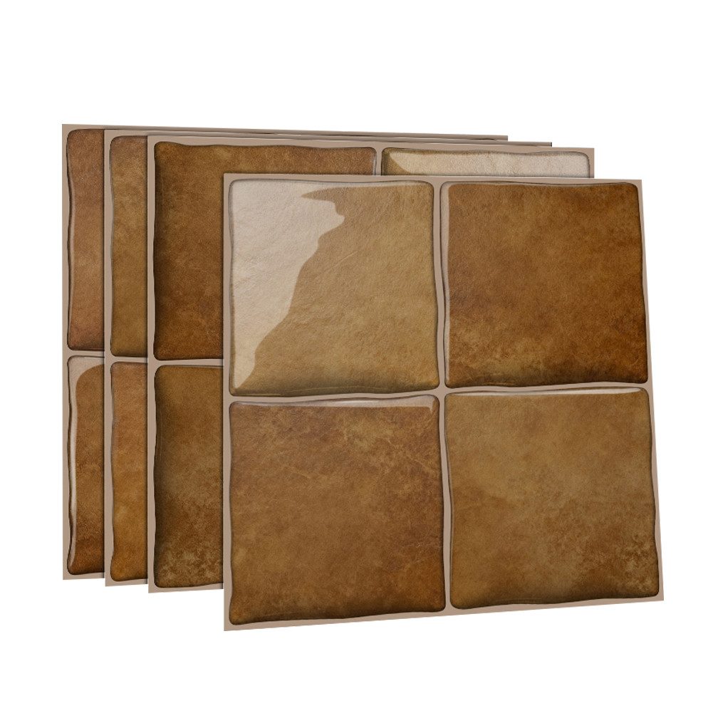 FANNOU Wandpaneel Selbstklebend, 24 Stück Wandtapete, PVC Wandaufkleber Wasserdicht, 15x15cm Wall Panel für Wohnzimmer, Küche, Badezimmer