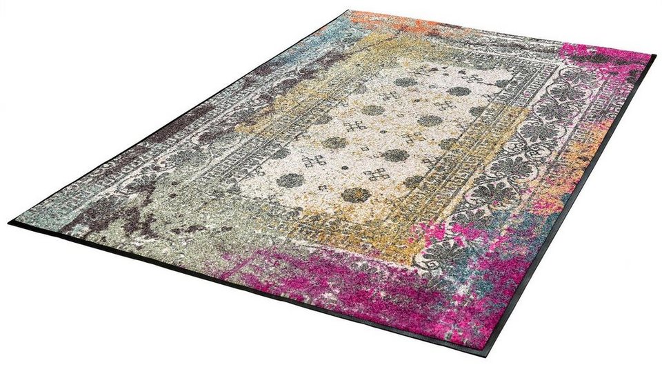 Teppich Taza, wash+dry by Kleen-Tex, rechteckig, Höhe: 7 mm, rutschhemmend,  waschbar, Wohnzimmer, Ideal für Allergiker und Tierbesitzer