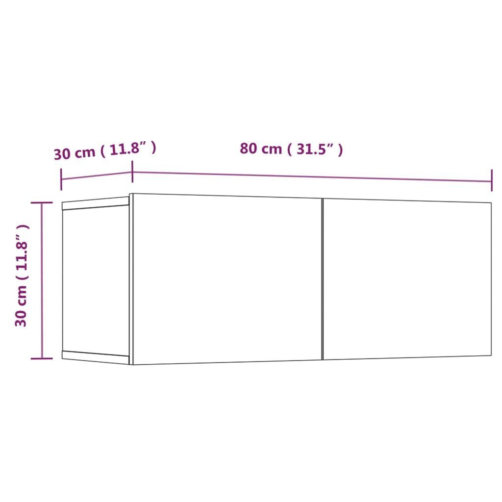 furnicato Schwarz Stk. Holzwerkstoff TV-Schränke TV-Schrank 80x30x30 2 cm