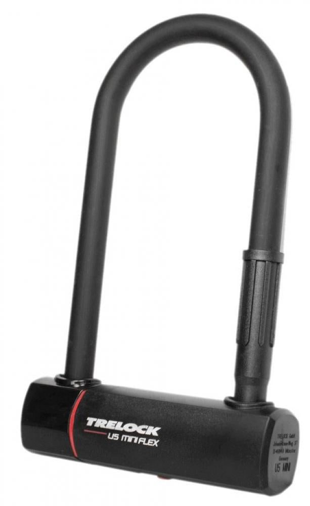 Trelock Rahmenschloss Trelock Bügelschloss mit Halter ZB 401 U5 Mini Flex schwarz 83-178 mm