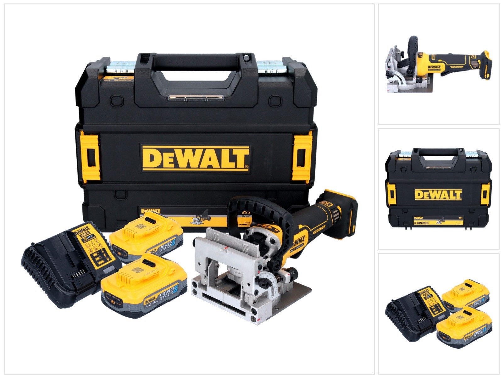 DeWalt Nutfräse DCW 682 H2T Akku Flachdübelfräse 18 V 102 x 20 mm Brushless + 2x Powe