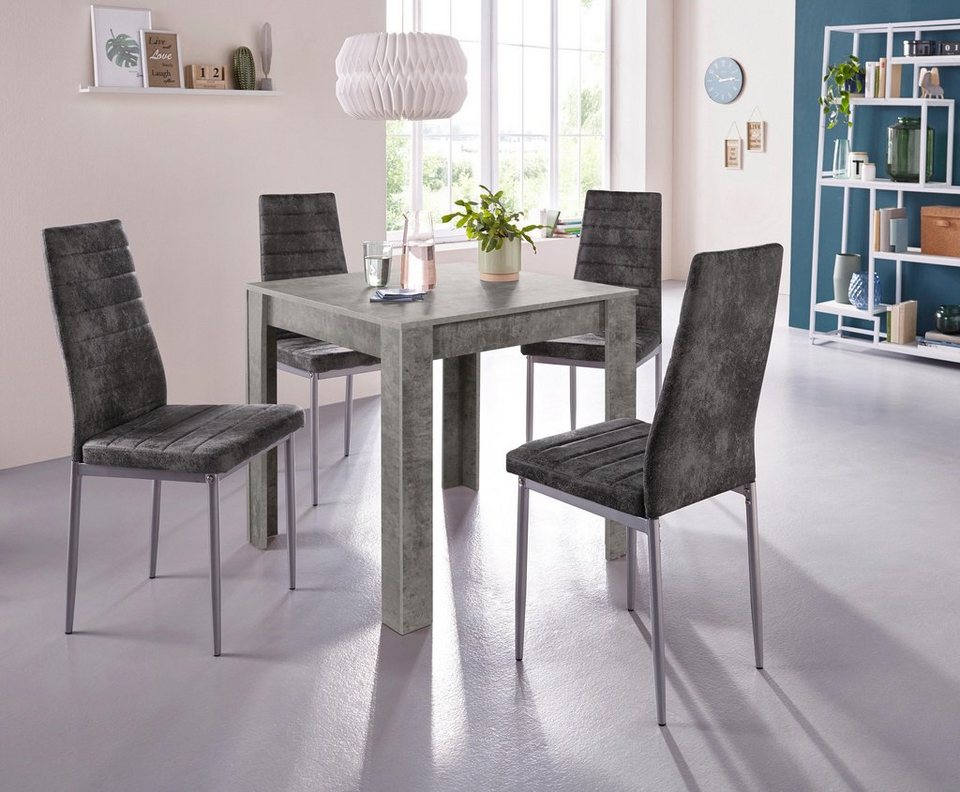 4 Stühlen 80 5-tlg), Essgruppe, und (Set, 1 INOSIGN cm) Bestehend Tisch (Breite aus