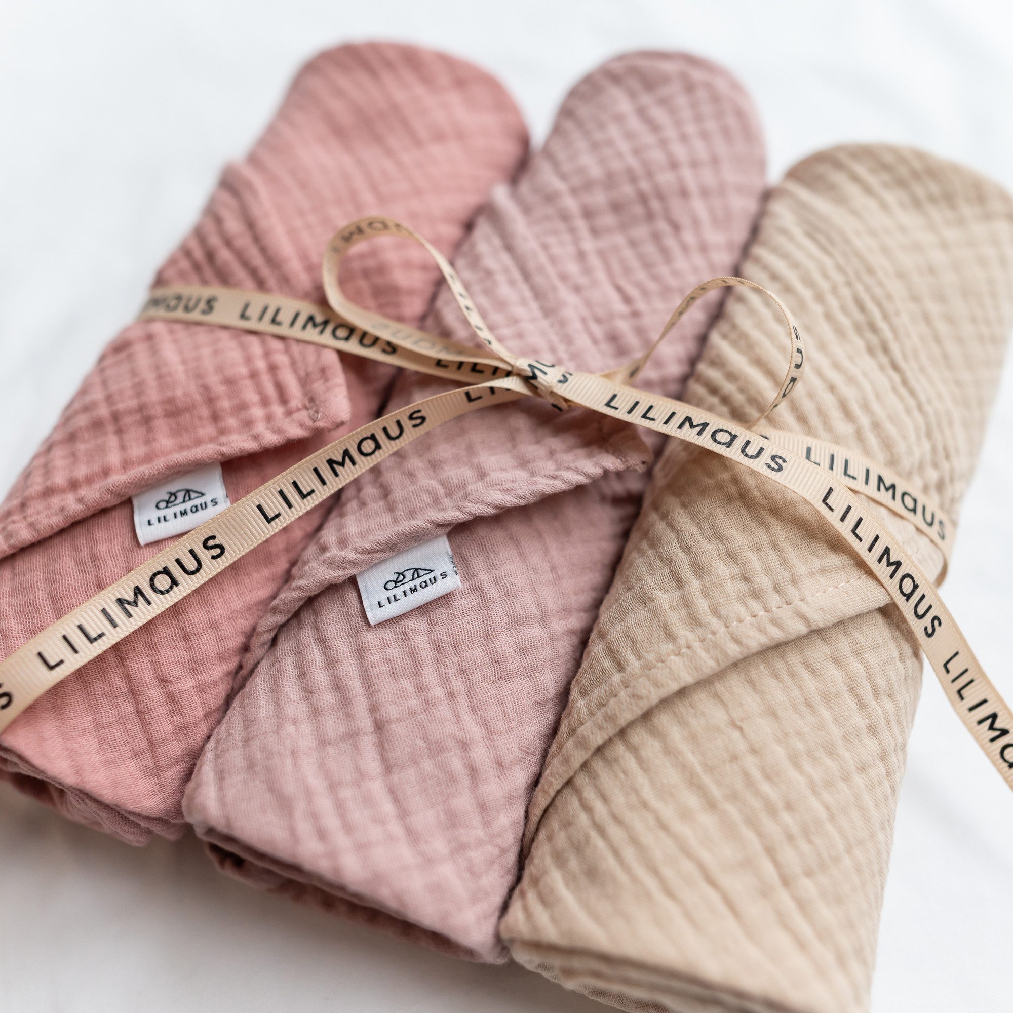 lilimaus Spucktuch Mulltücher für Babys aus 100% Baumwolle - weich & saugfähig, (3-tlg), 3er-Set, saugfähig & schnelltrocknend - auch als Kuscheltuch