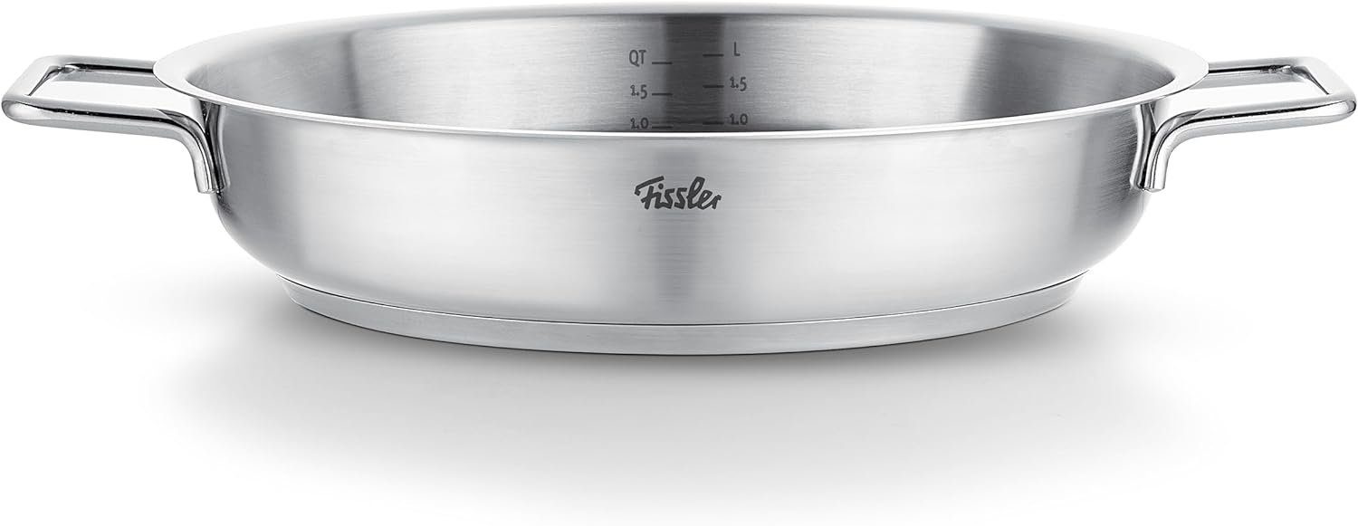 Fissler Servierpfanne Pure Collection, Edelstahl 18/10 (1-tlg), Backofengeeignet bis 230°C, Schüttrand, Made in Germany