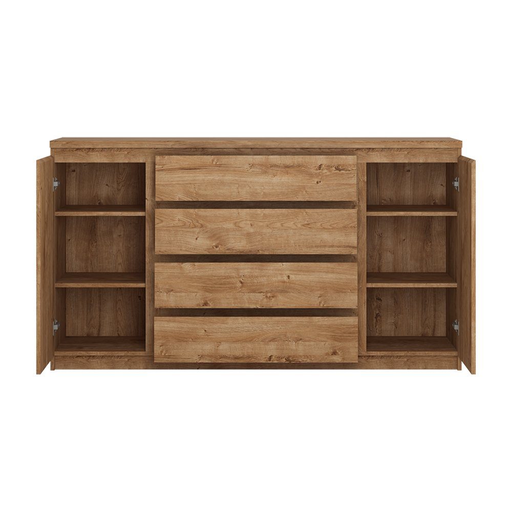 Lomadox Wohnwand Sideboard Couchtisch FORTALEZA-129, Nb. in Eiche und mit 3-tlg), (3-St