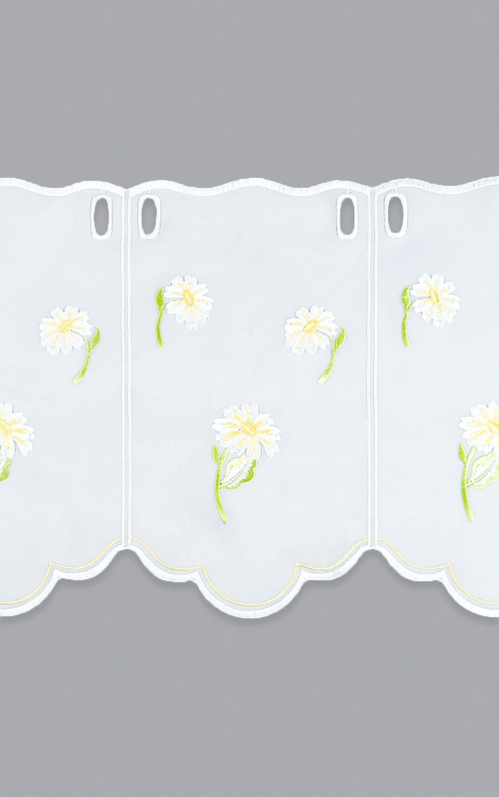 Plauener Spitze® Scheibengardine Margerite (1 St), transparent, HxB 30x48.9cm