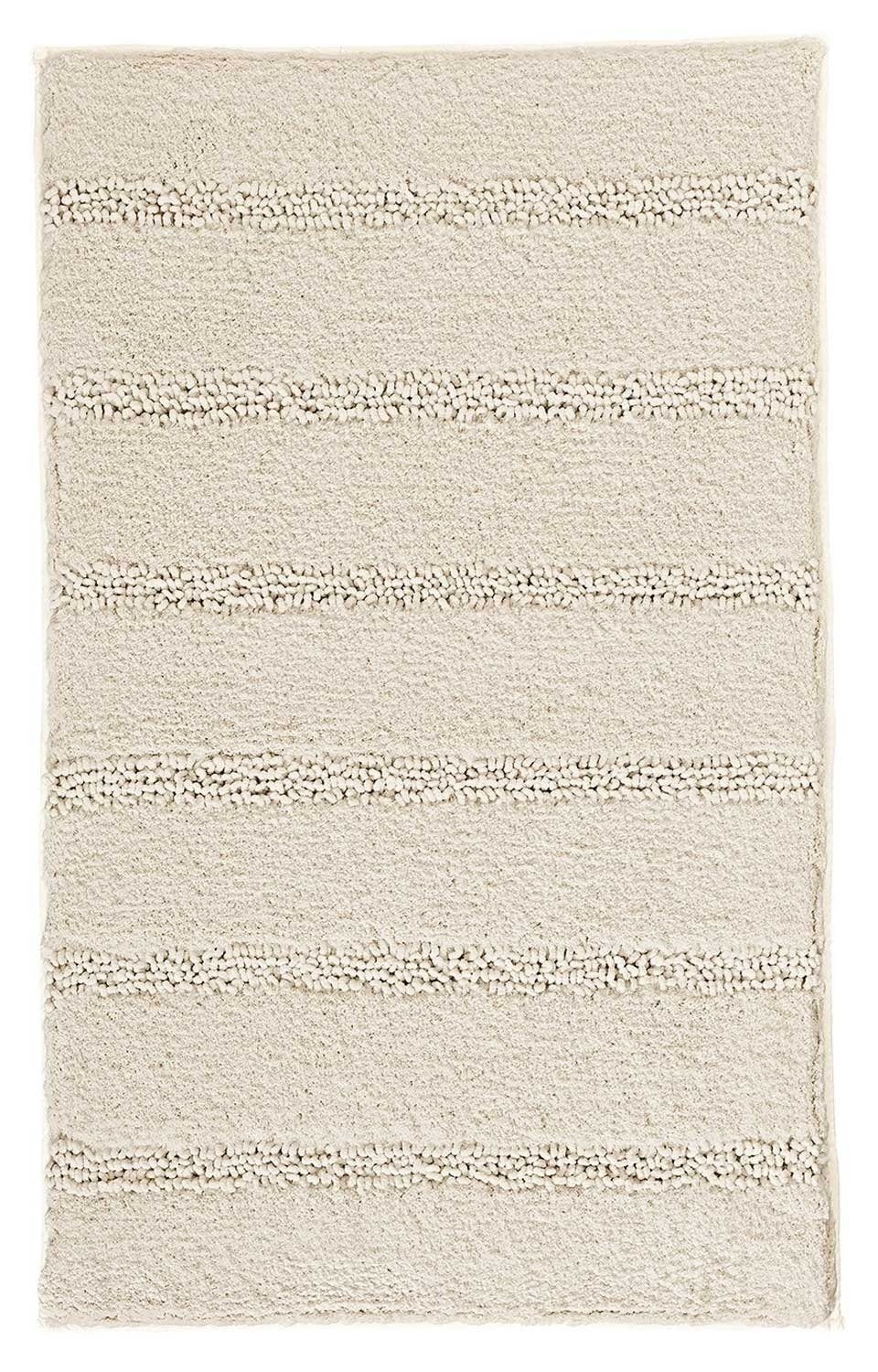 Badematte MONROVIA, 70 x 120 cm, Beige, Gestreift, Höhe 23 mm, rutschhemmen günstig online kaufen