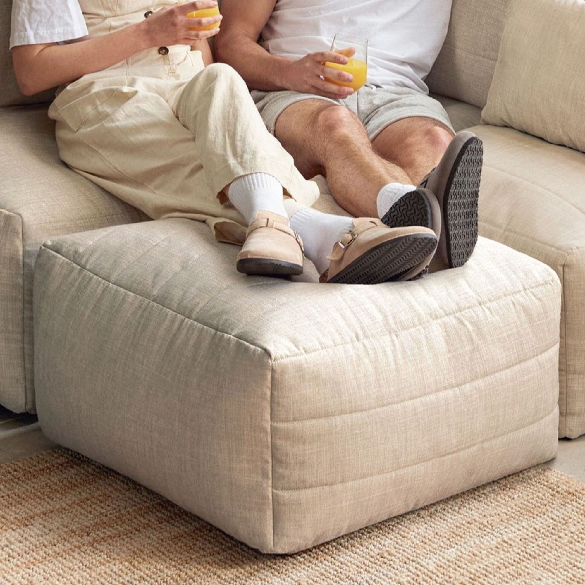 icon Sitzsack Modularer Hocker für den Außenbereich aus Webstoff „Noa“, Made in Germany, UV-beständig, wetterfest