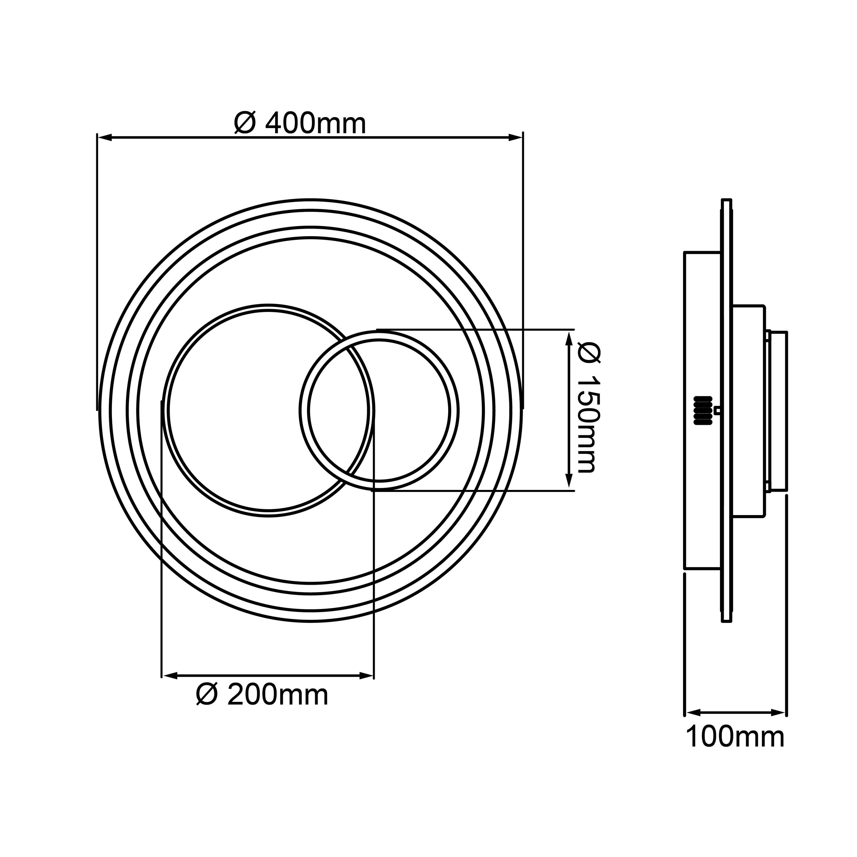 Sigune, Brilliant Deckenleuchte 40x40cm Lampe, LED 1x Sigune 3000K, weiß/schwarz, integrier LED Deckenleuchte