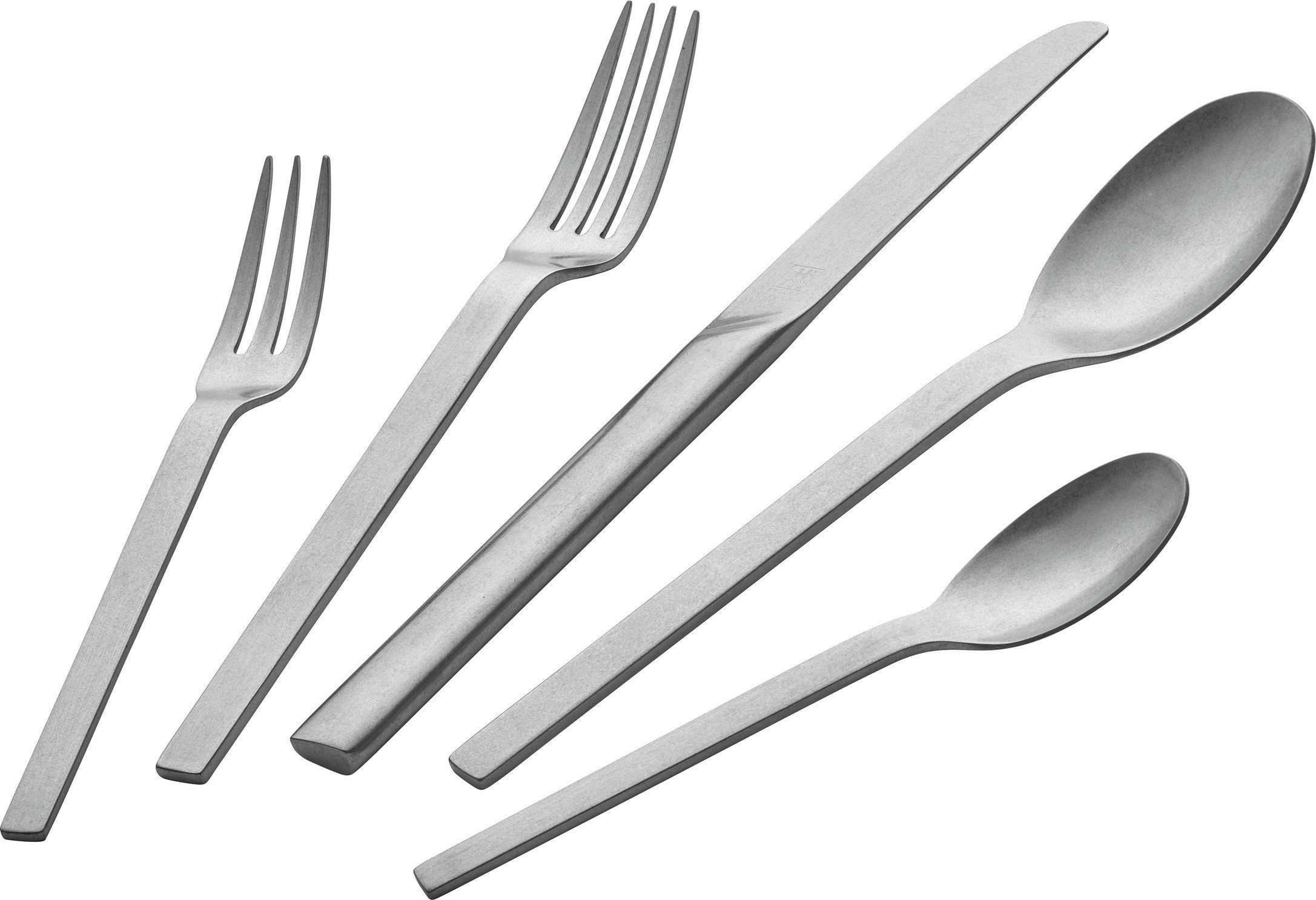 Zwilling Besteck-Set Minimale mattiert (30-tlg), 6 Personen, Edelstahl 18/10, 18/10 Edelstahl, Rostfrei, Vintage Look, für bis zu sechs Personen