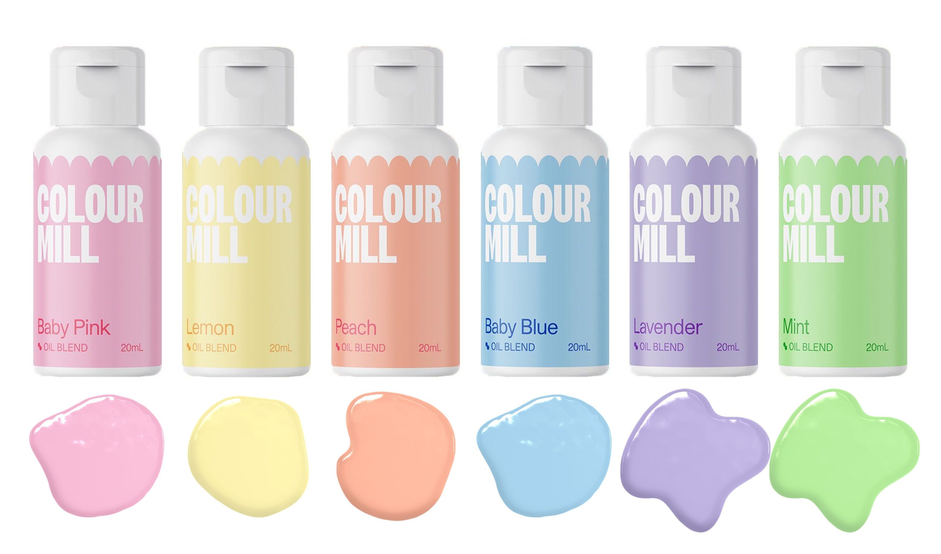 COLOUR MILL Backdekoration COLOUR MILL Öl Lebensmittelfarben Sets, 20 ml, (Set, 6 x 20 ml)
