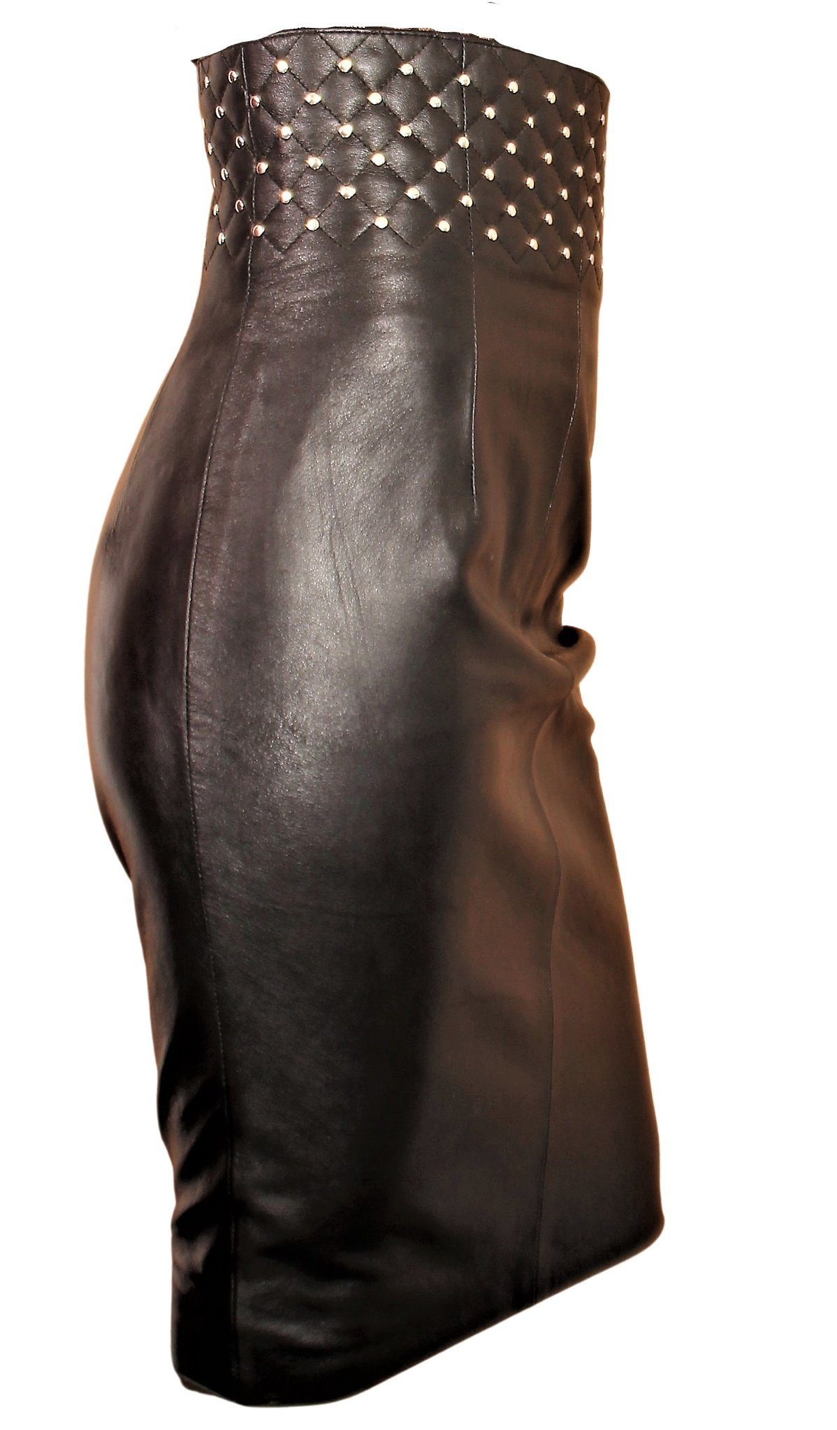 Be Noble Lederrock Roma Nieten, hohe Taille