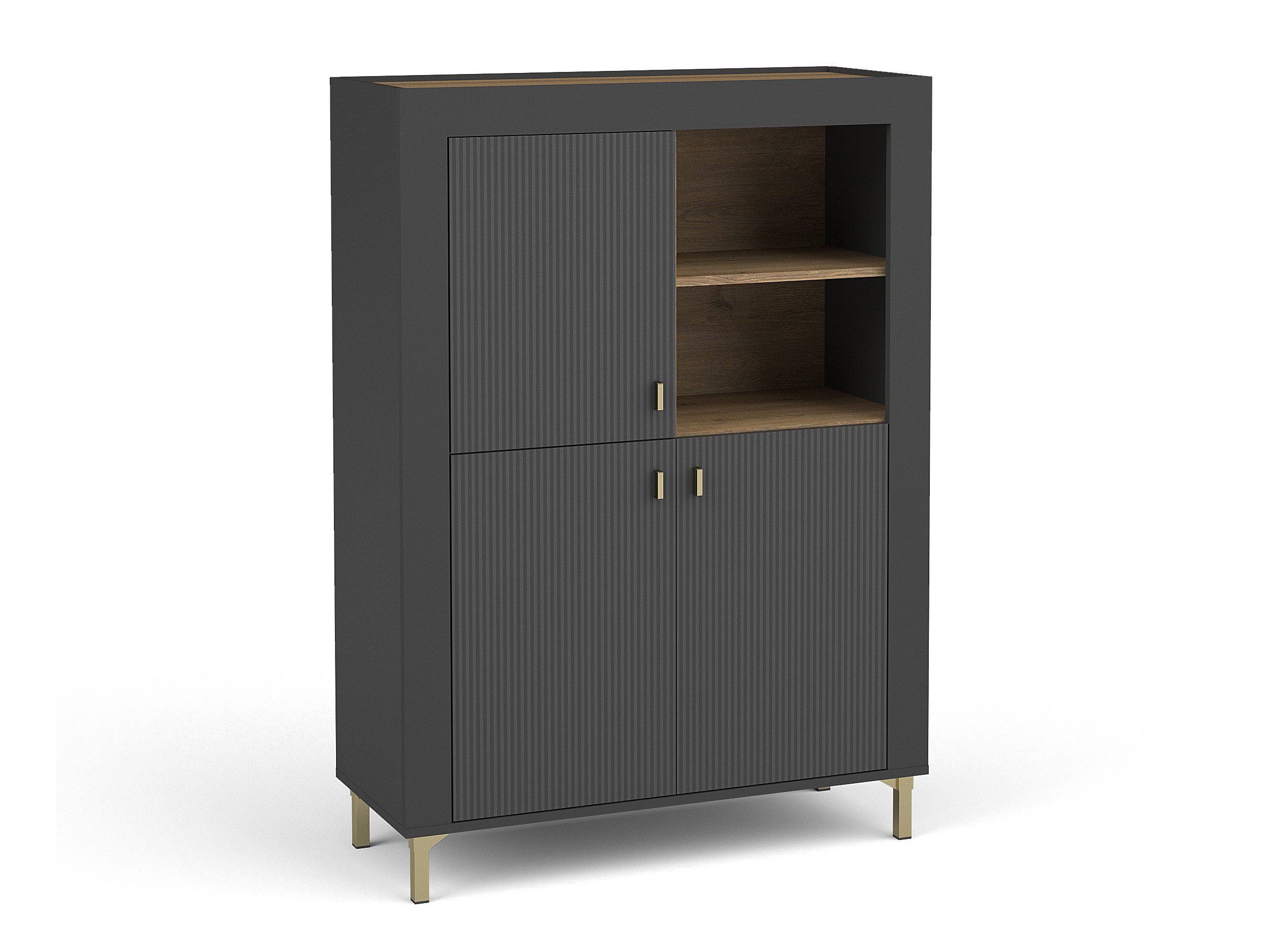 Beautysofa Hochkommode MONTA mit 3 Türen (Modernes Design, hochwertige Verarbeitung), viel Stauraum