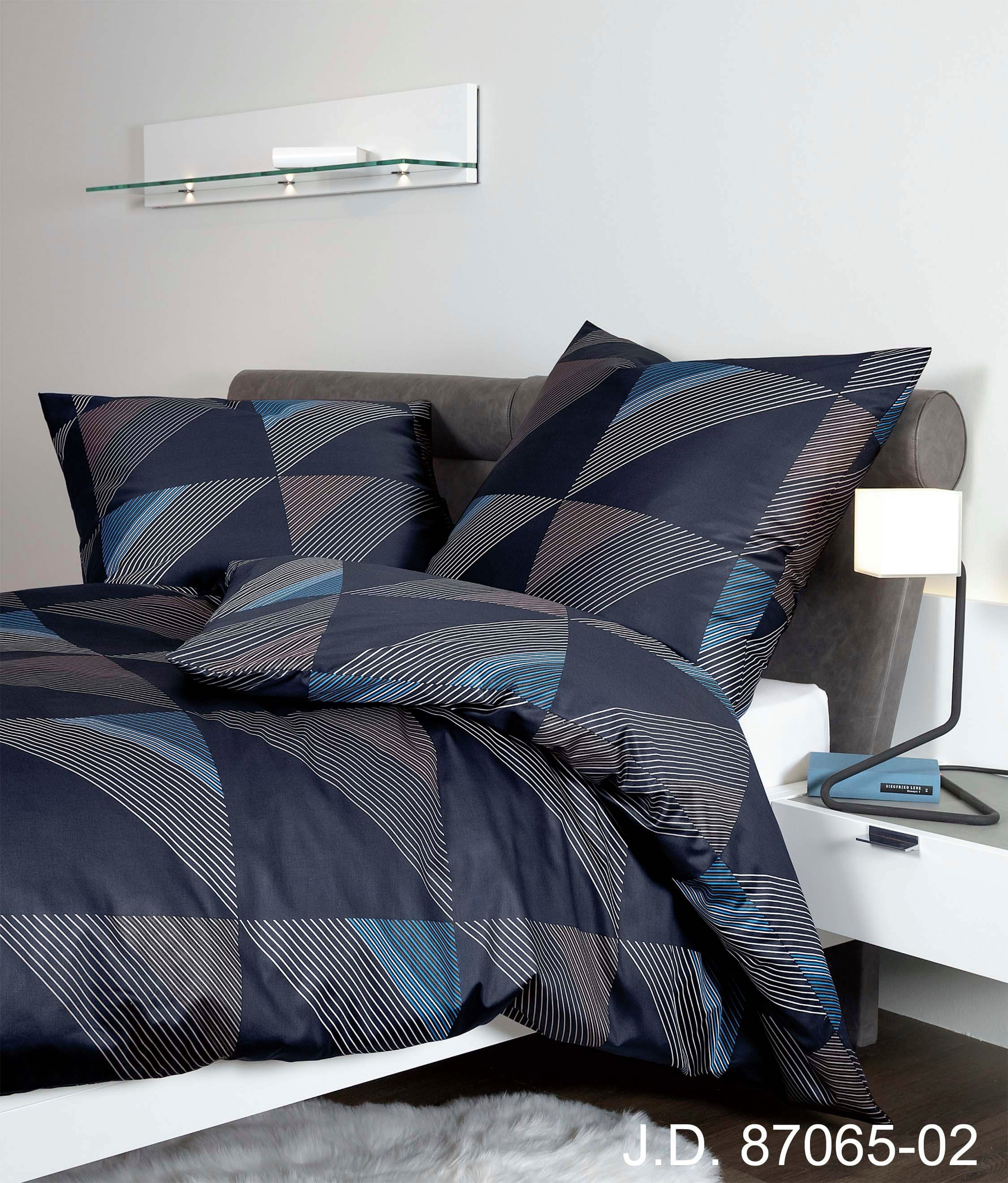 Janine Bettwäsche Mako-Satin 87065 08 155x200,80x80, Mako-Satin, 2 teilig, mit Reissverschluss