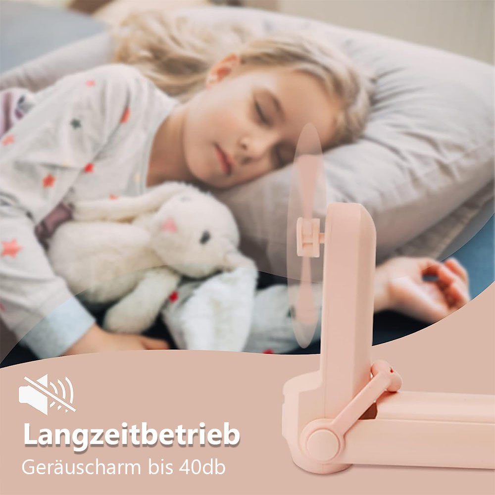 3-in-1-Handventilator Handventilator batteriebetriebener MOUTEN USB-wiederaufladbarer, Rosa