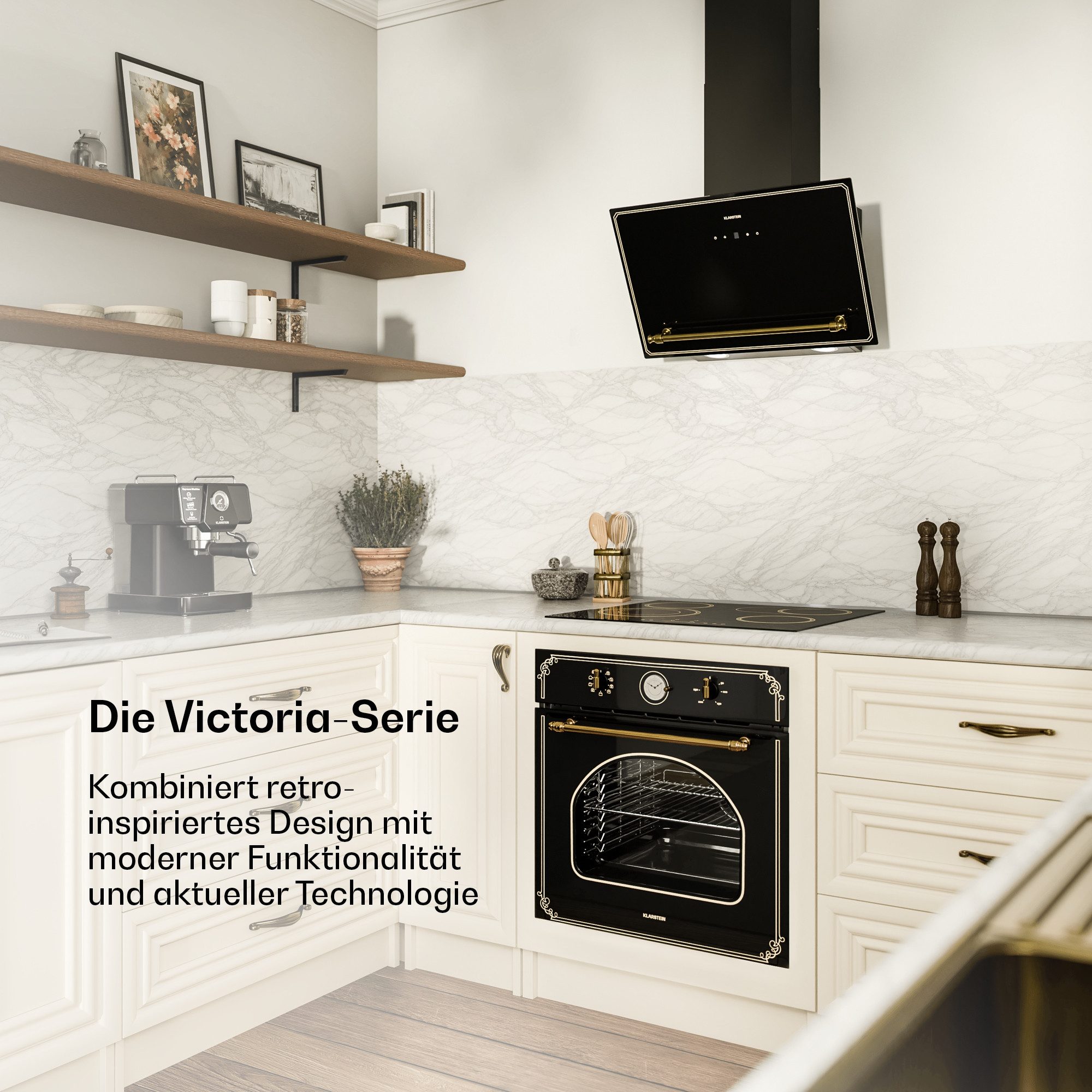 Klarstein Deckenhaube Victoria Victoria, kopffrei Dunstabzugshaube Umluft Abluft LED Touch 60cm