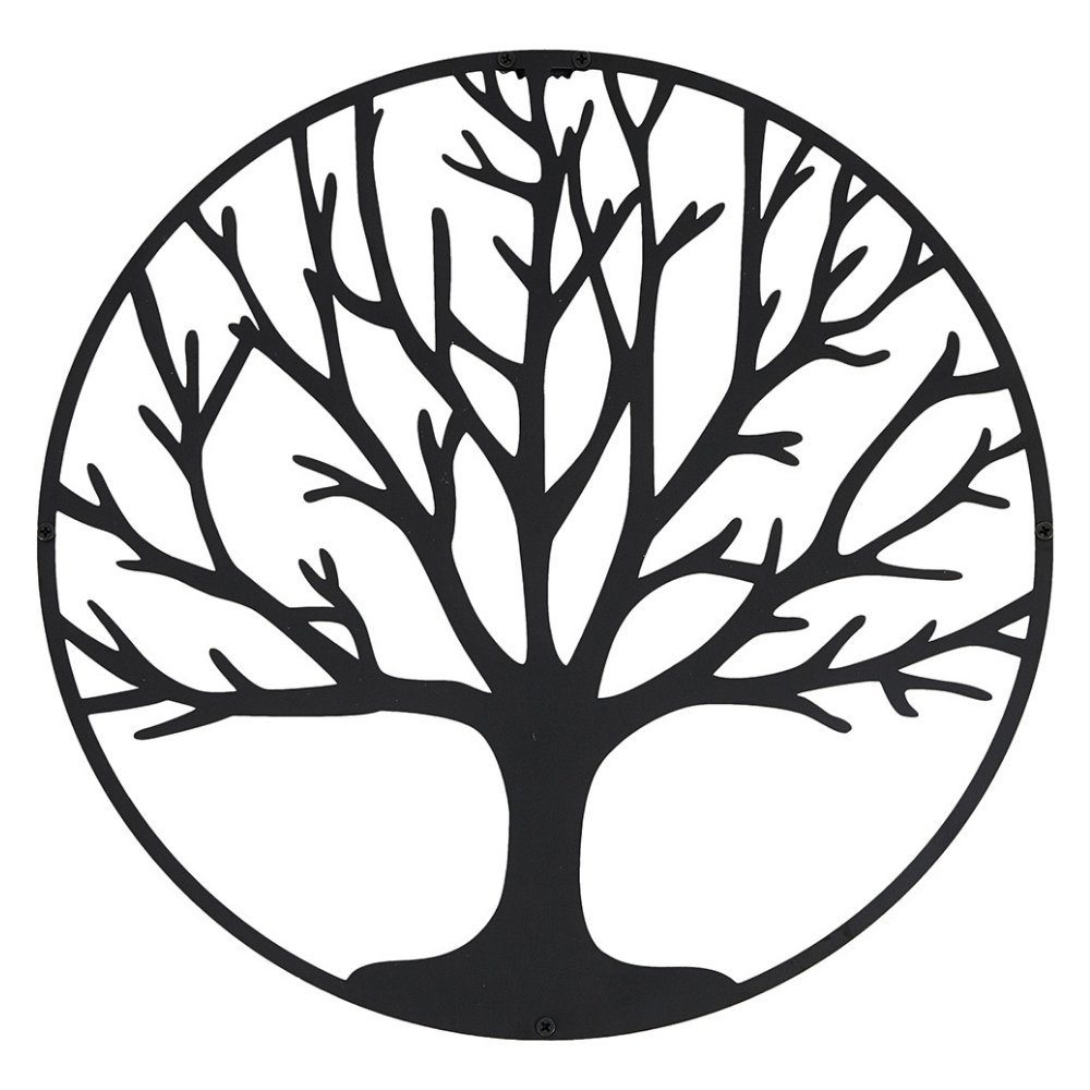 Hansmeier Wanddekoobjekt Wanddeko aus Metall, Wasserfest, Für Außen & Innen, Motiv Baum
