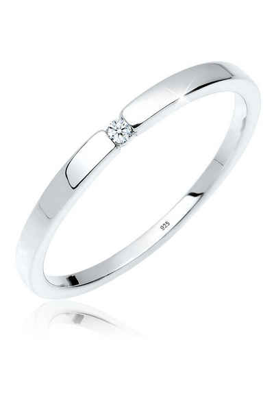 Elli DIAMONDS Verlobungsring »Verlobungsring Klassiker Diamant (0.015 ct)Silber«