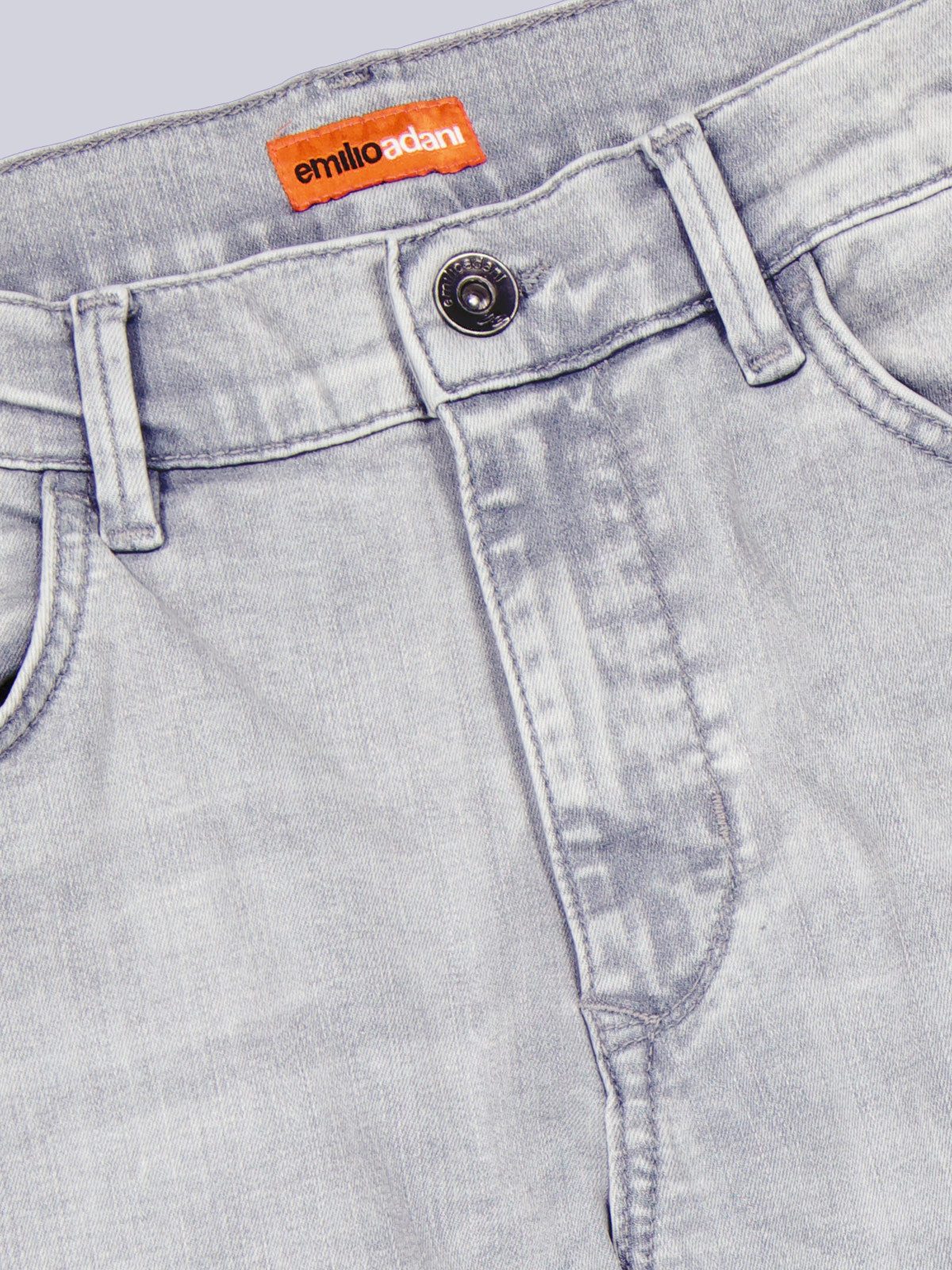 emilio adani Stretch-Jeans Herren Modische Jeans mit geradem Bein, Hellgrau – Bild 5 von 5