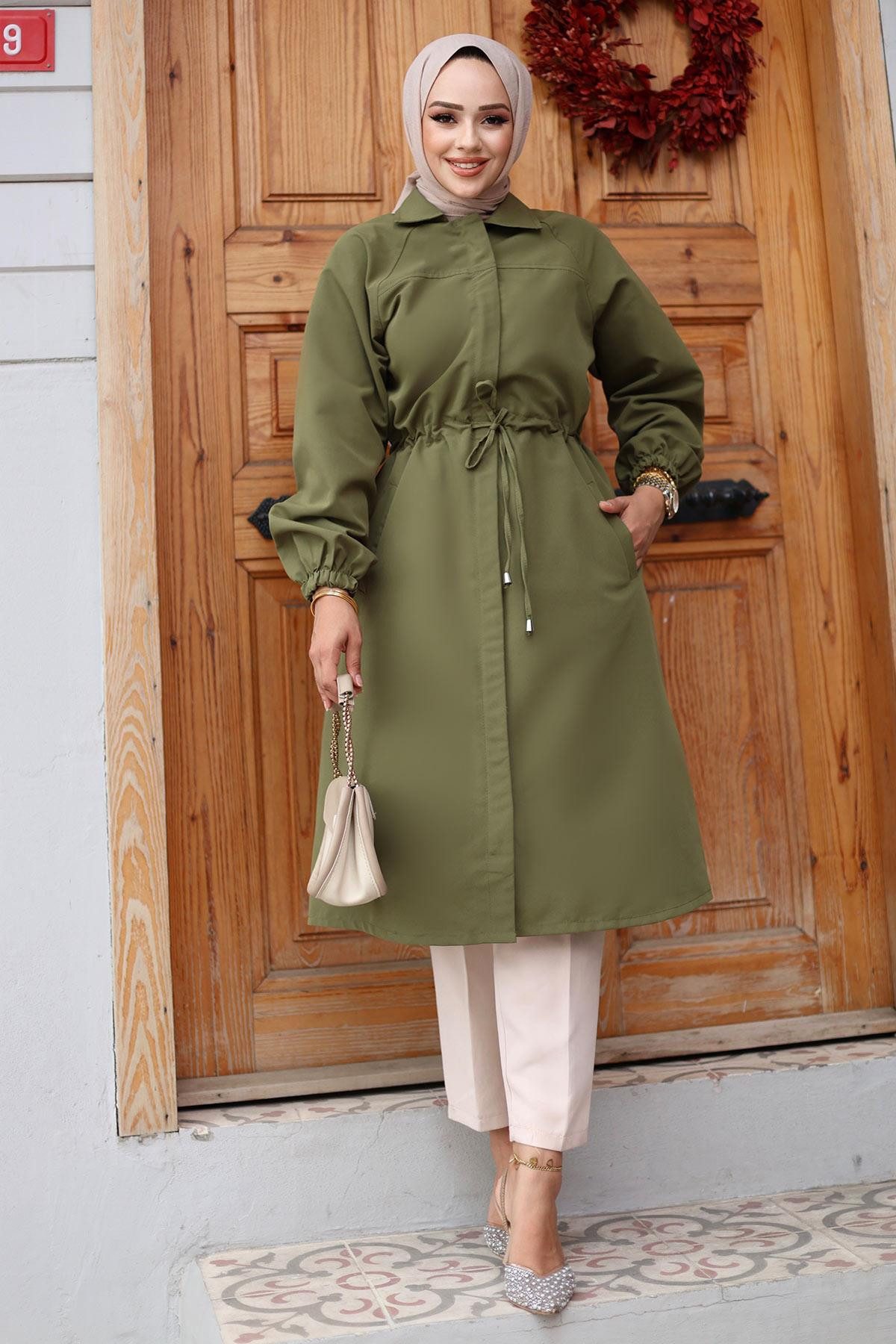 MİSSKAYLE Trenchcoat Verdeckter Knopfleisten-Trenchcoat