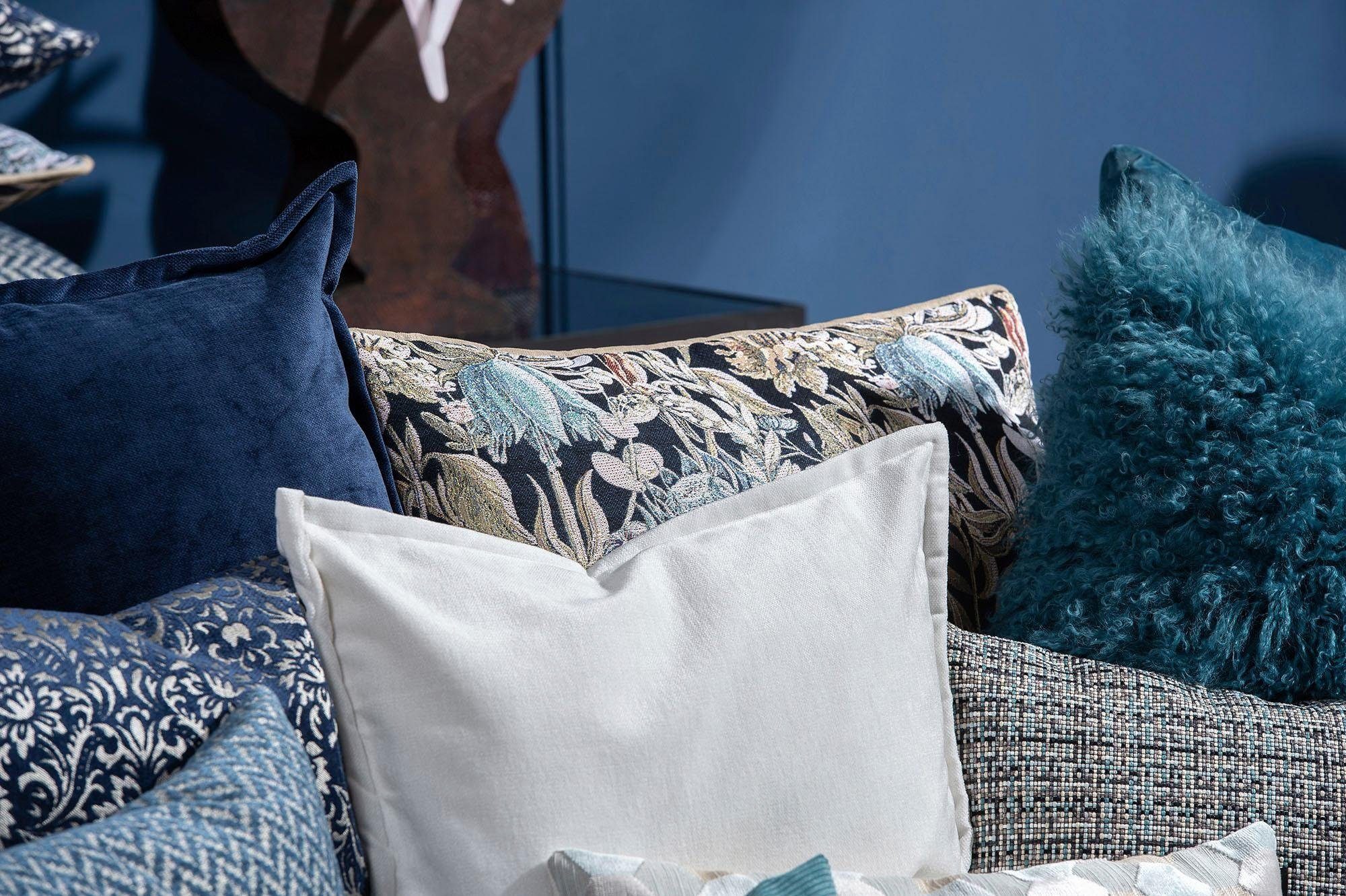 H.O.C.K. Dekokissen Mosaico, mit feinem Karomuster, Kissenhülle mit Füllung, 1 Stück