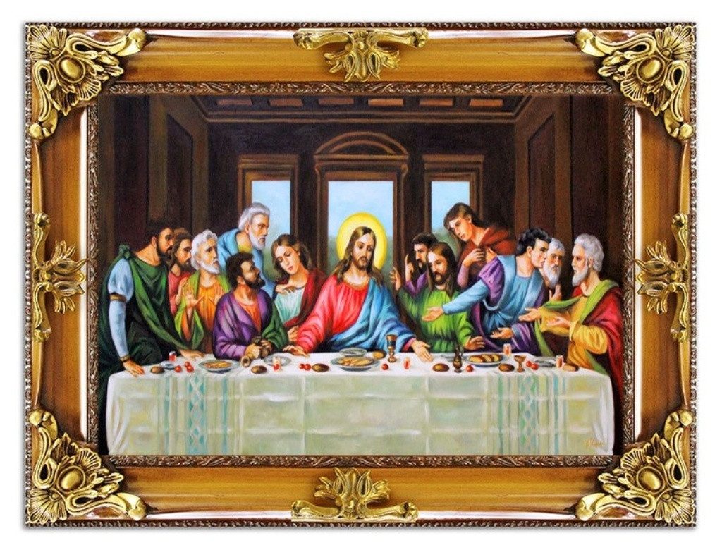 JVmoebel Gemälde Ölbild Bild Gemälde Ölgemälde Biblische Handarbeit Jesus Jünger Sofort, Biblisches (1 St), Made in Europa