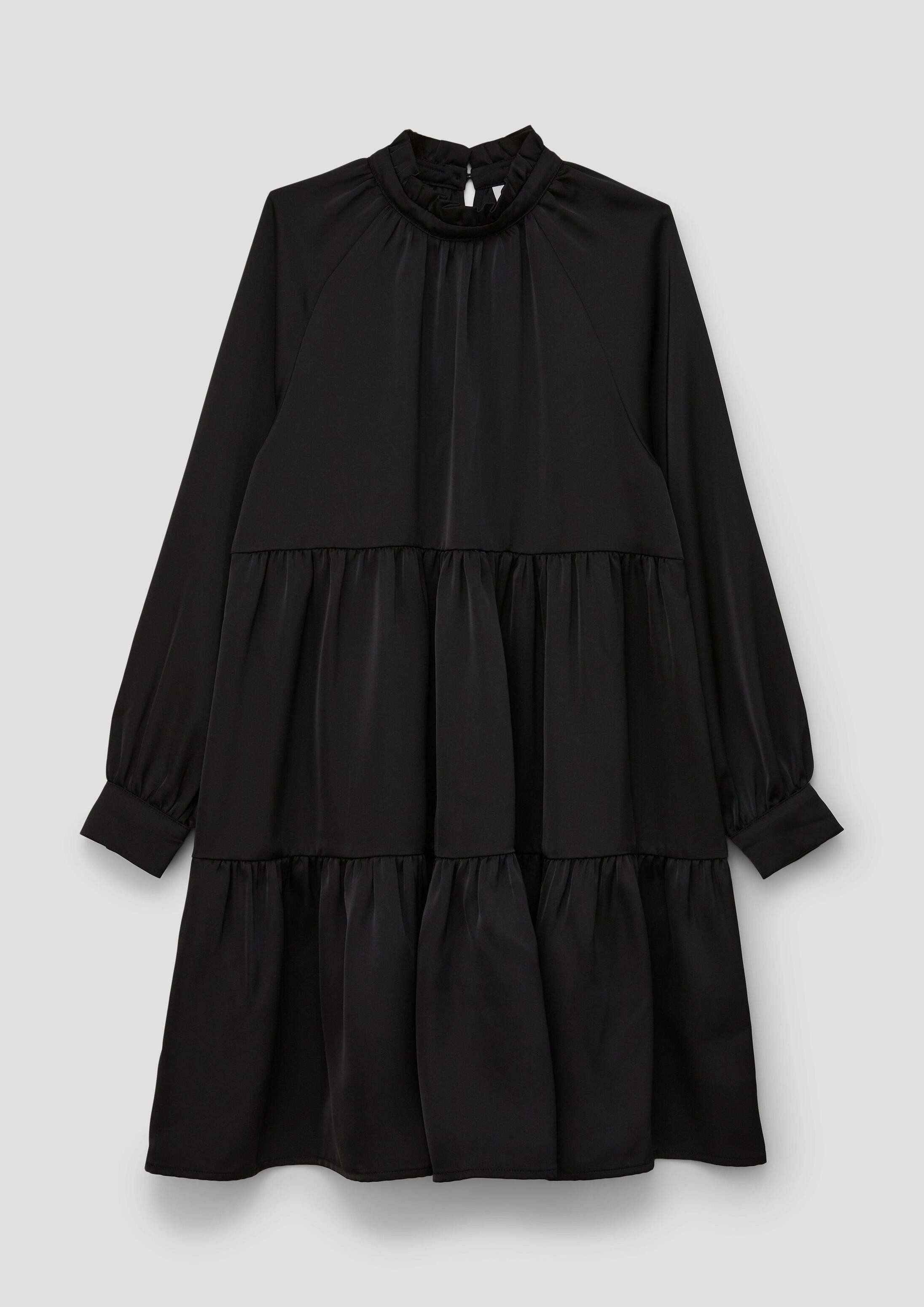 s.Oliver Minikleid Kleid Satinkleid mit gestuftem Rock