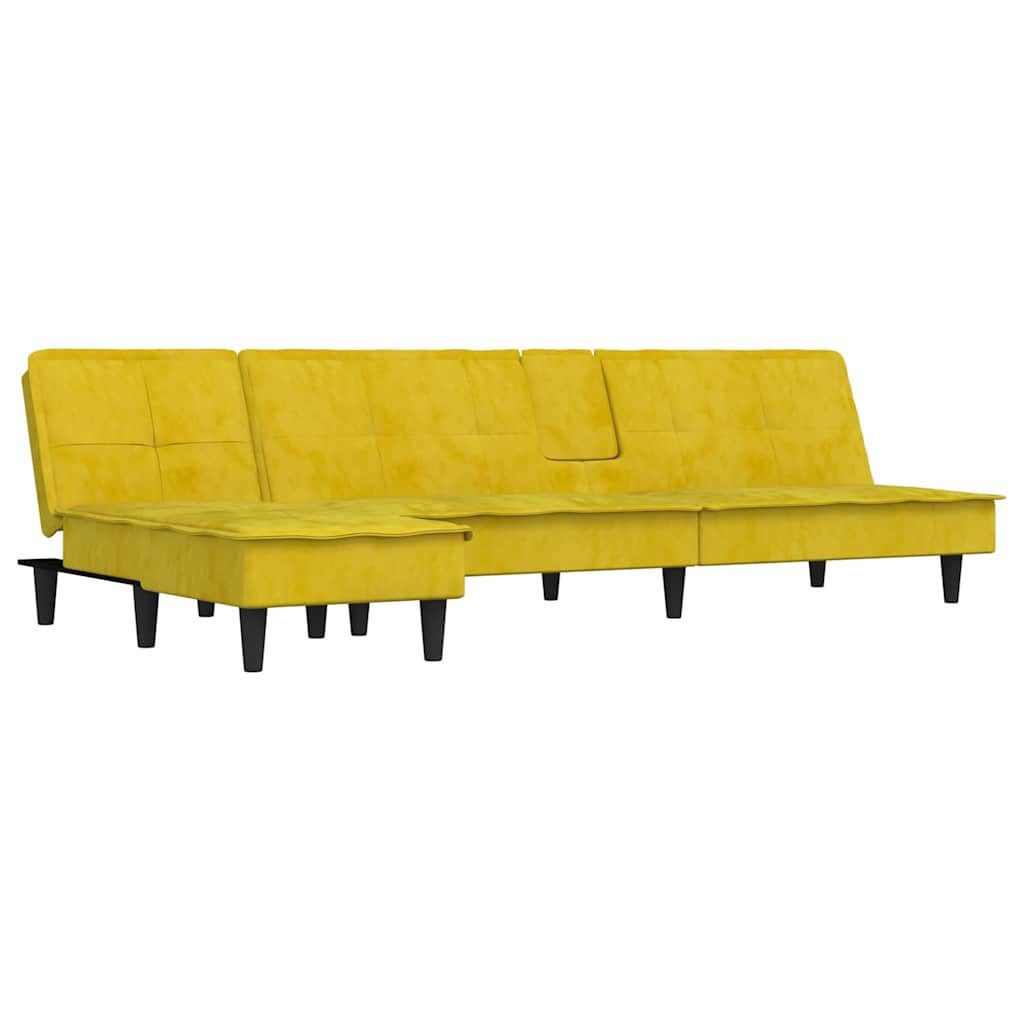 vidaXL Sofa Schlafsofa in L-Form Gelb 255x140x70 cm Samt