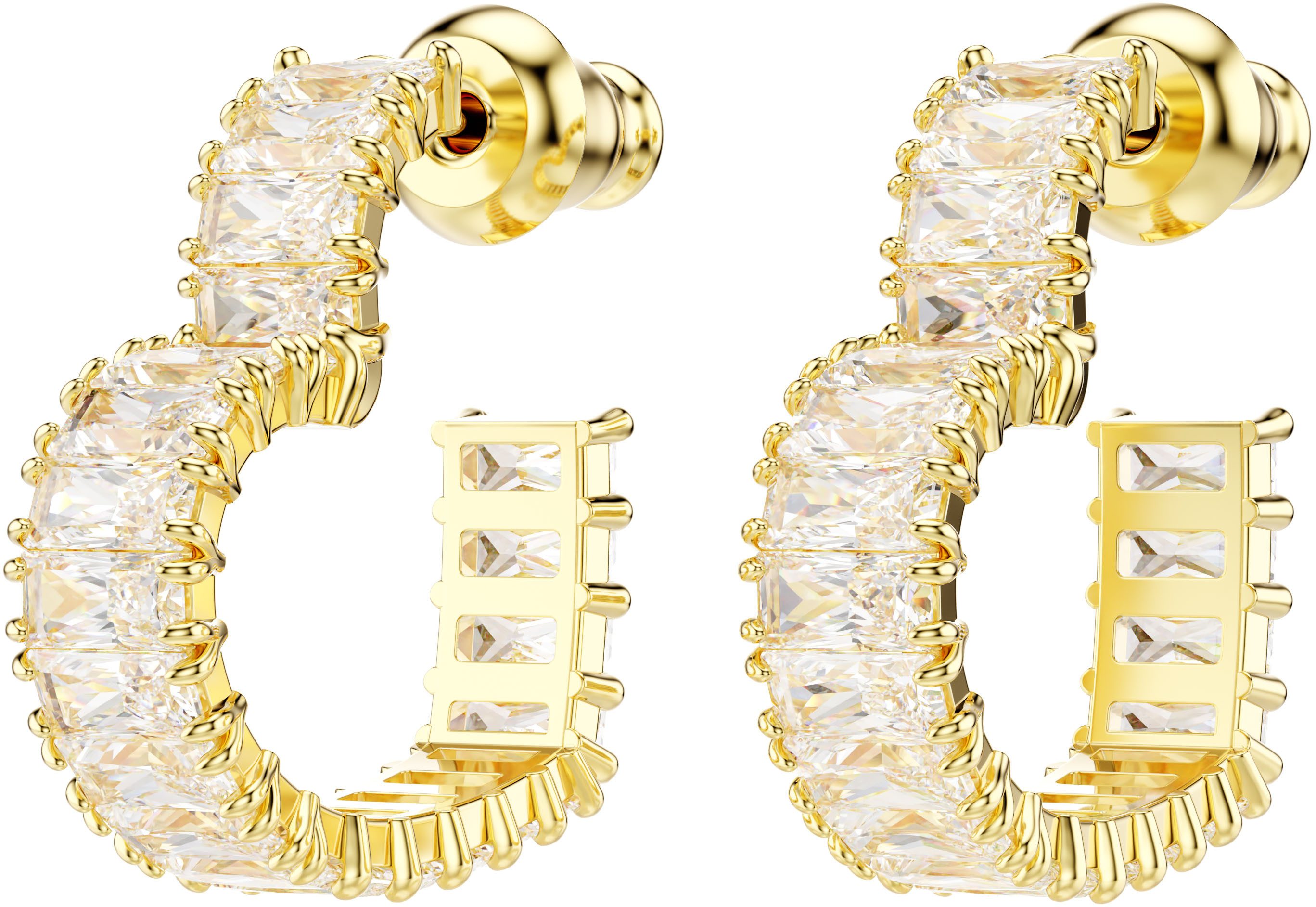 Swarovski Paar Creolen Schmuck Geschenk Matrix Ohrringe Herz, mit Swarovski® Zirkonia (synth) - Einhänger abnehmbar