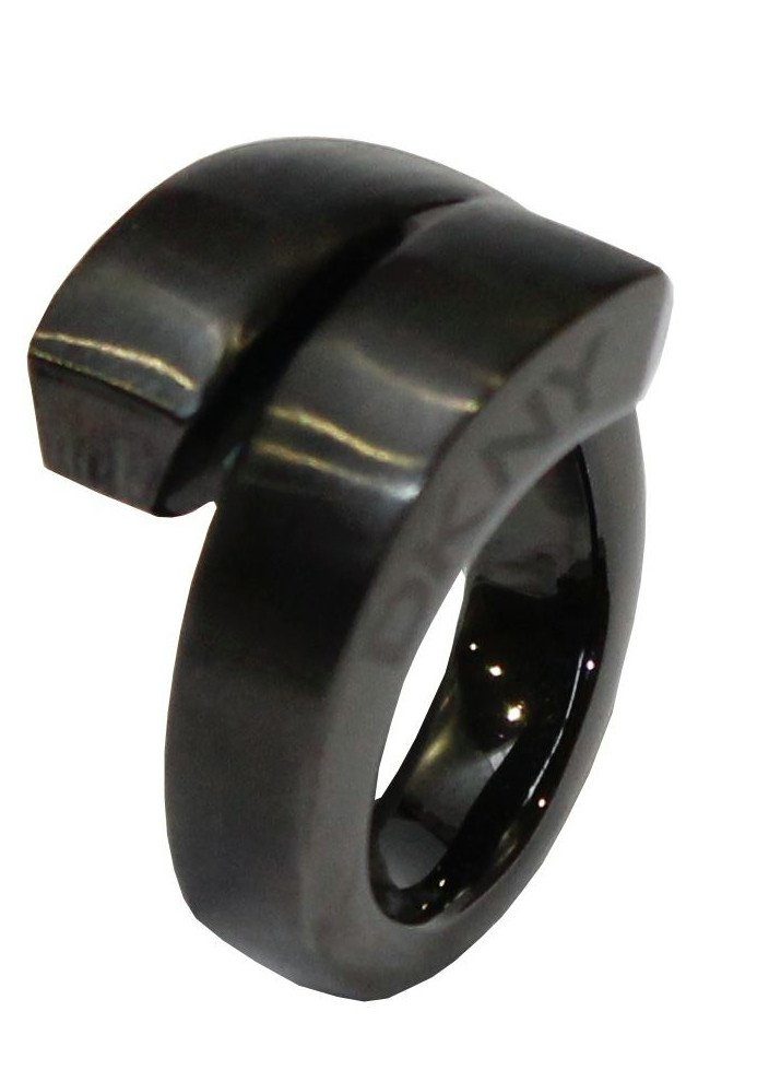 DKNY Fingerring Damen, aus Edelstahl, Schwarz, Gr. 55 (17,5mm) günstig online kaufen