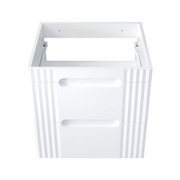 Lomadox Waschbeckenunterschrank FAIRFIELD-56 Waschtischunterschrank 60 cm weiß mit Eiche Nb., 60,4/64,5/46 cm