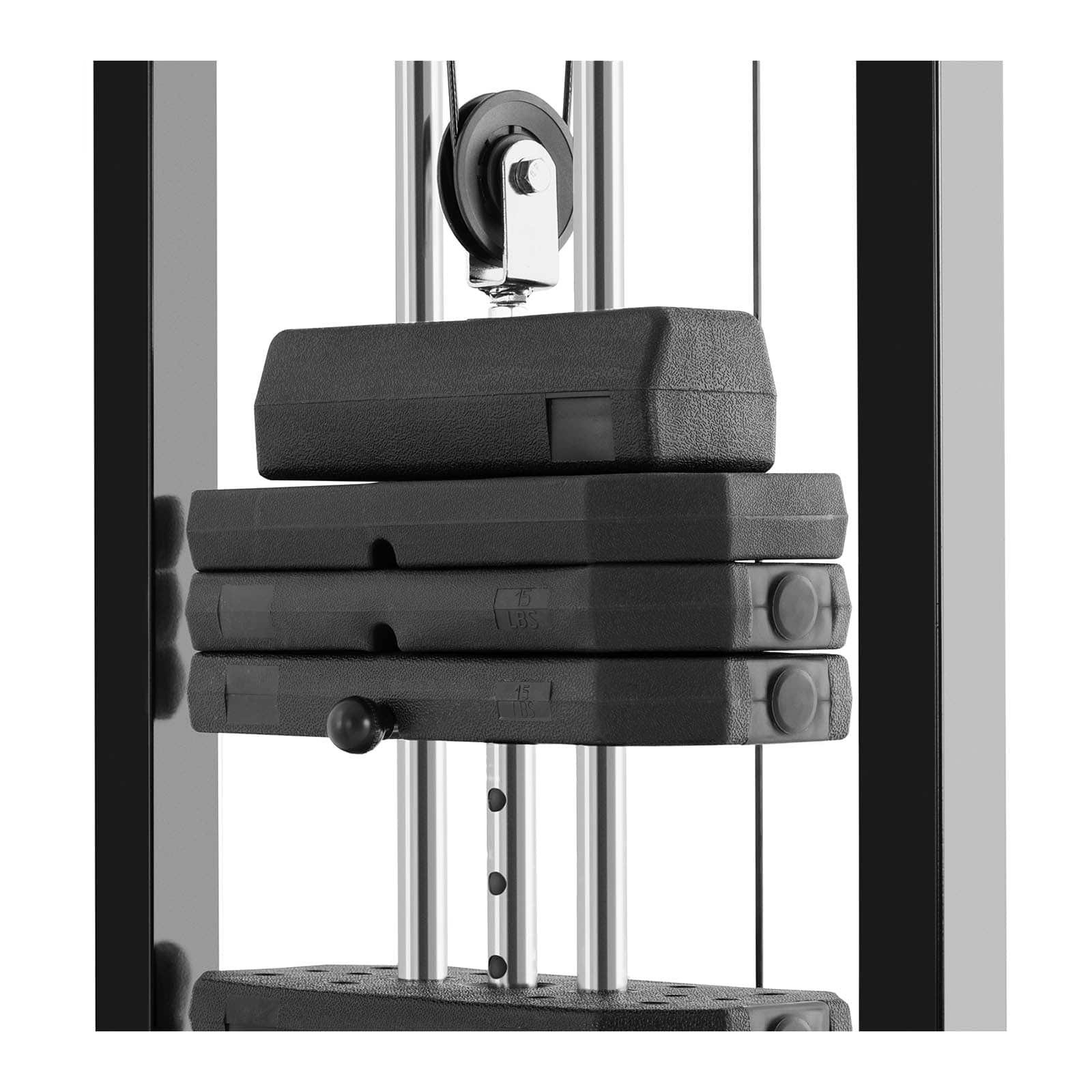 Gymrex Fitness 24 Gewichte 150 kg Kabelzug Seilzug Kabelzugstation Kraftstation Zugturm