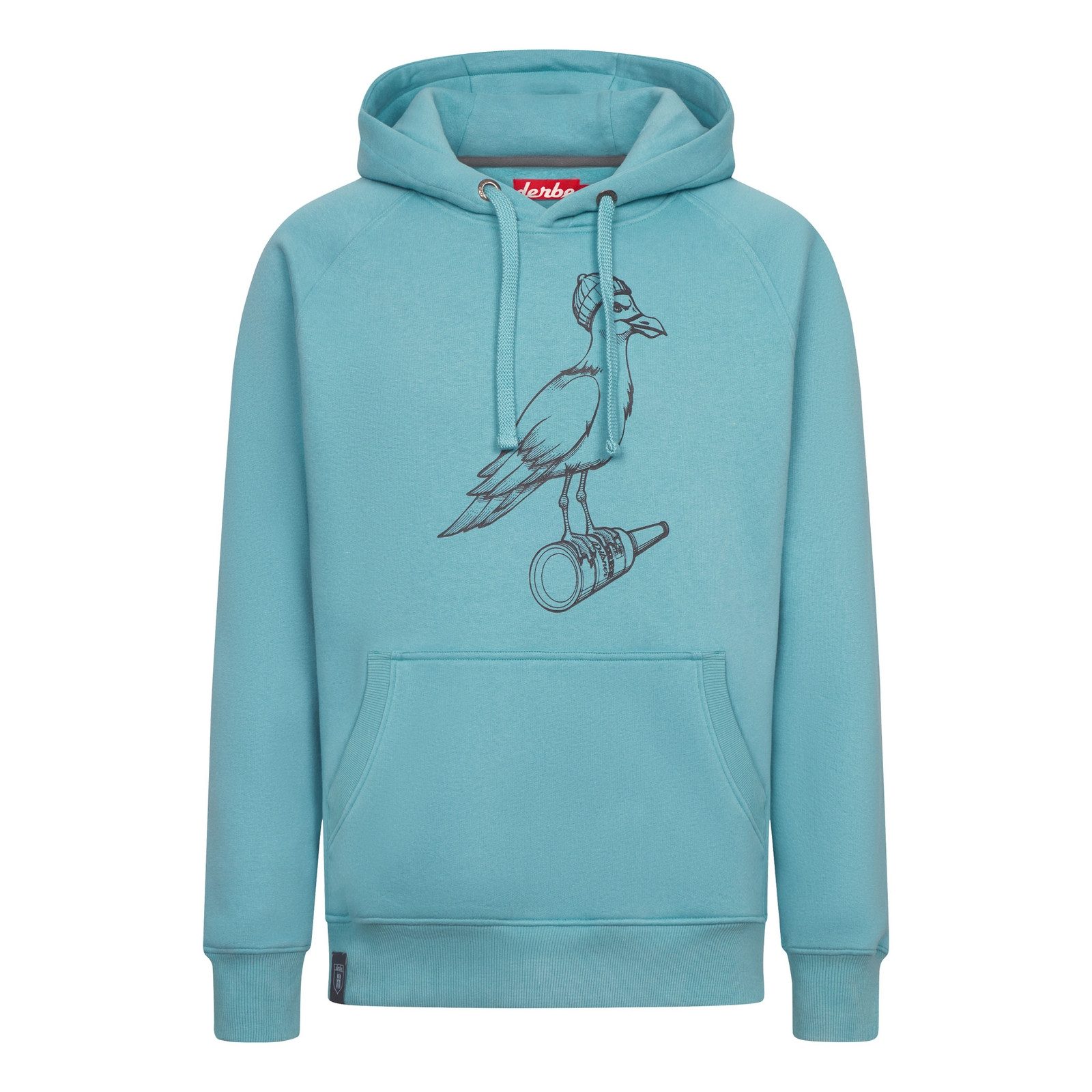 Derbe Hoodie Sturmmöwe Mono mit Tunneltasche und Möwenprint