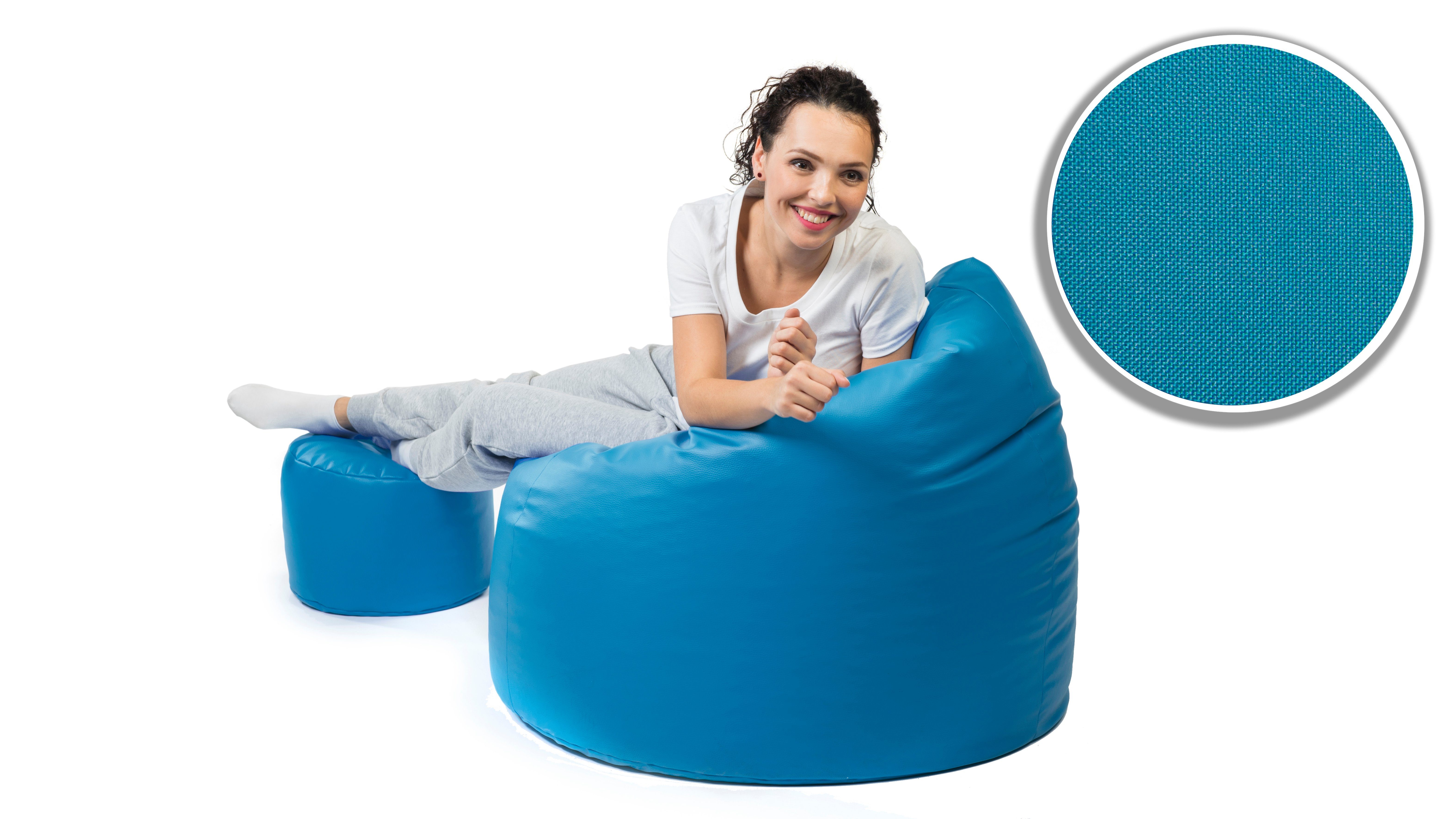 Outdoor Indoor Sitzsack sunnypillow & blau Sitzsack,