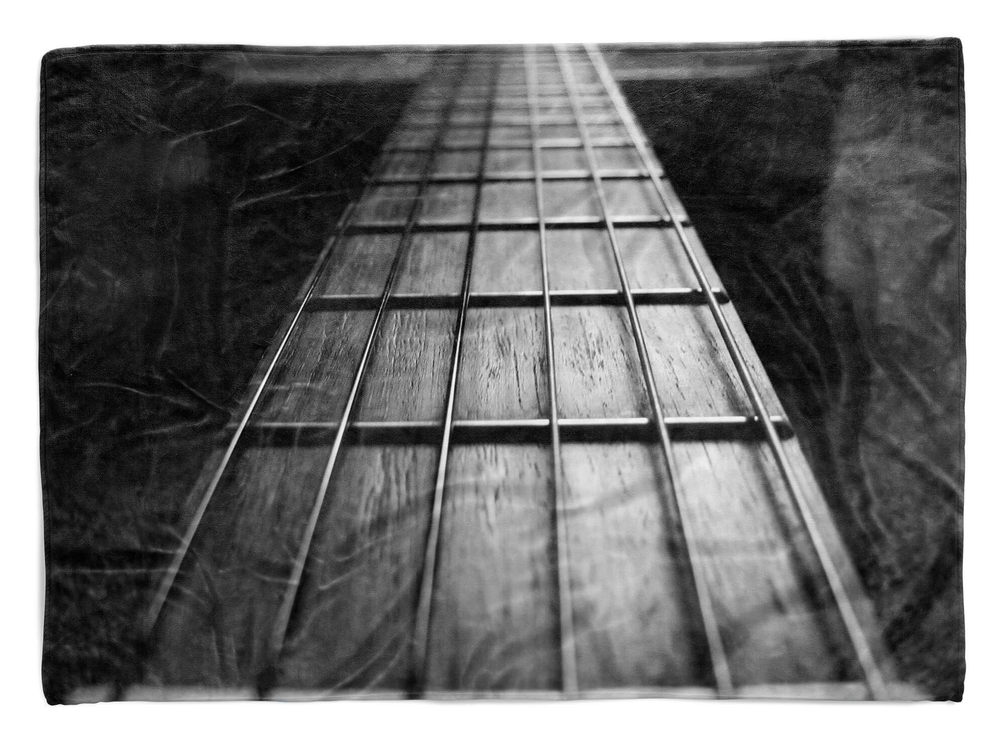 Gitarrensa, Baumwolle-Polyester-Mix (1-St), Handtuch mit Saunatuch Strandhandtuch Gitarre Sinus Kuscheldecke Handtuch Handtücher Fotomotiv Art