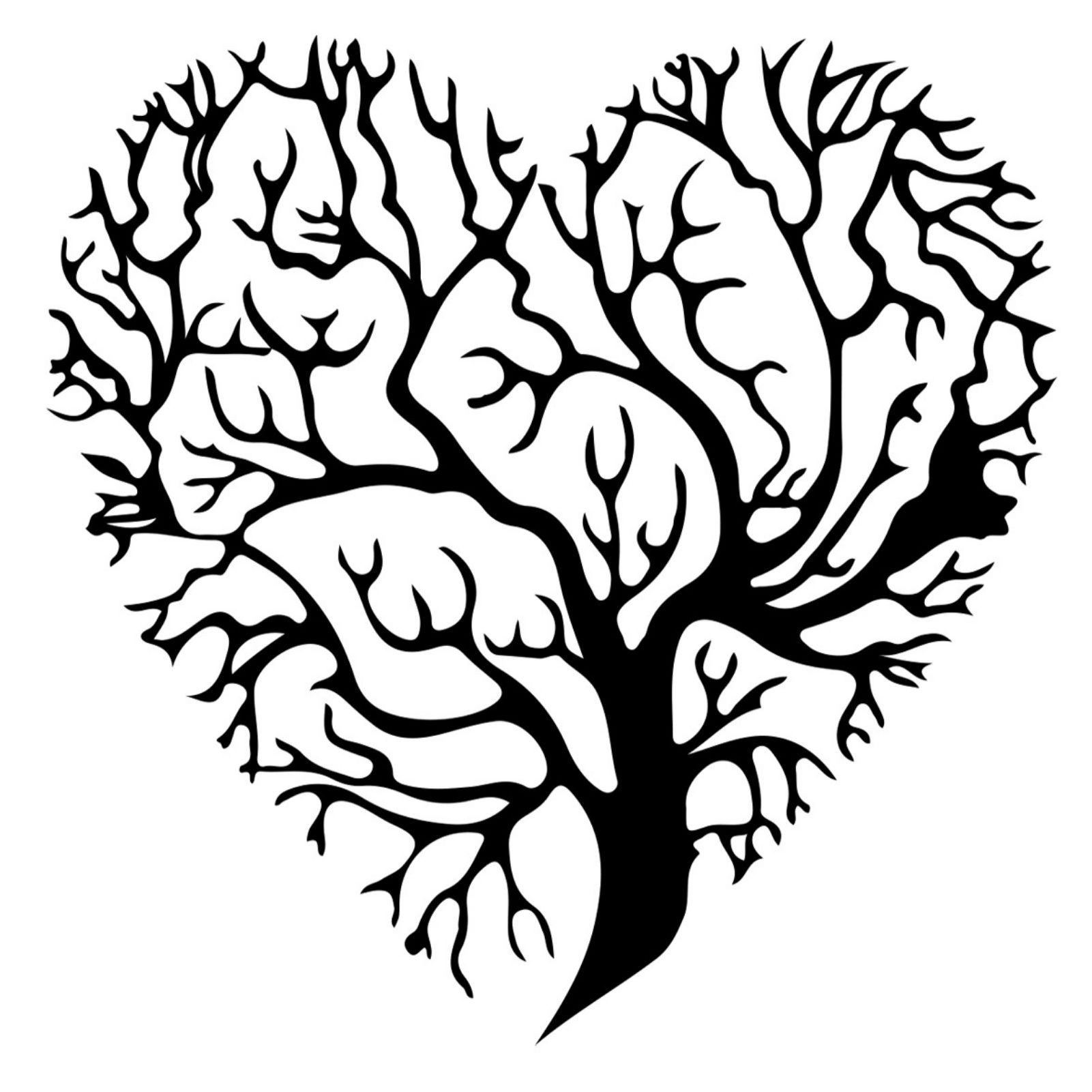 Wanddekoobjekt Herzförmiger Baum Metall Wanddekorationen, Baumzweig Wanddekorationen