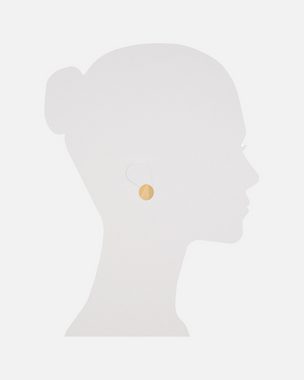 Malaika Raiss Paar Ohrstecker Wishplate Ohrringe Damen Gold Platte 2 cm, Messing, 24 Karat vergoldet
