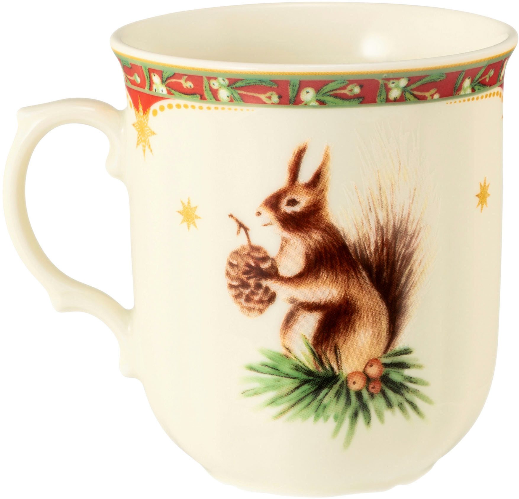 Seltmann Weiden Becher Marieluise - Weihnachtsnostalgie, 1-tlg., Porzellan, Becher mit Henkel 0,27 l
