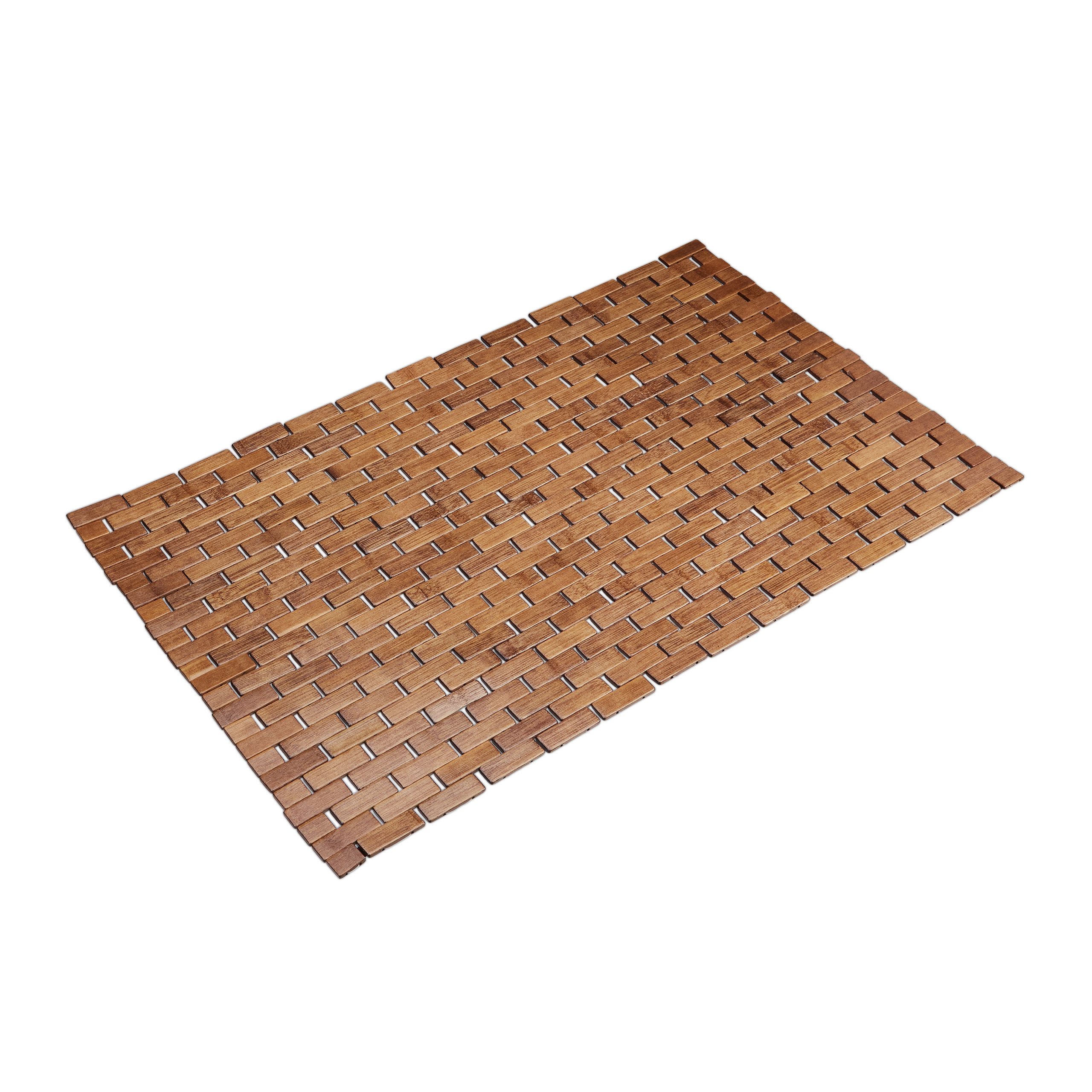 relaxdays Badematte Bambusmatte 50x80 cm, Höhe günstig online kaufen