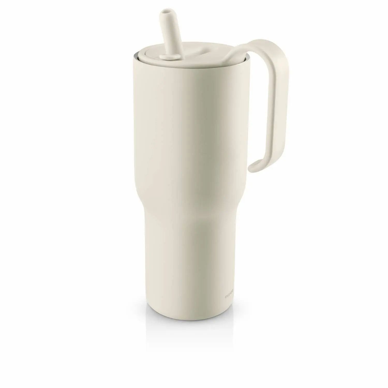 Eva Solo Thermobecher Sip'n'Go mit Trinkhalm Coconut 900 ml, Edelstahl, Silikon, Kunststoff