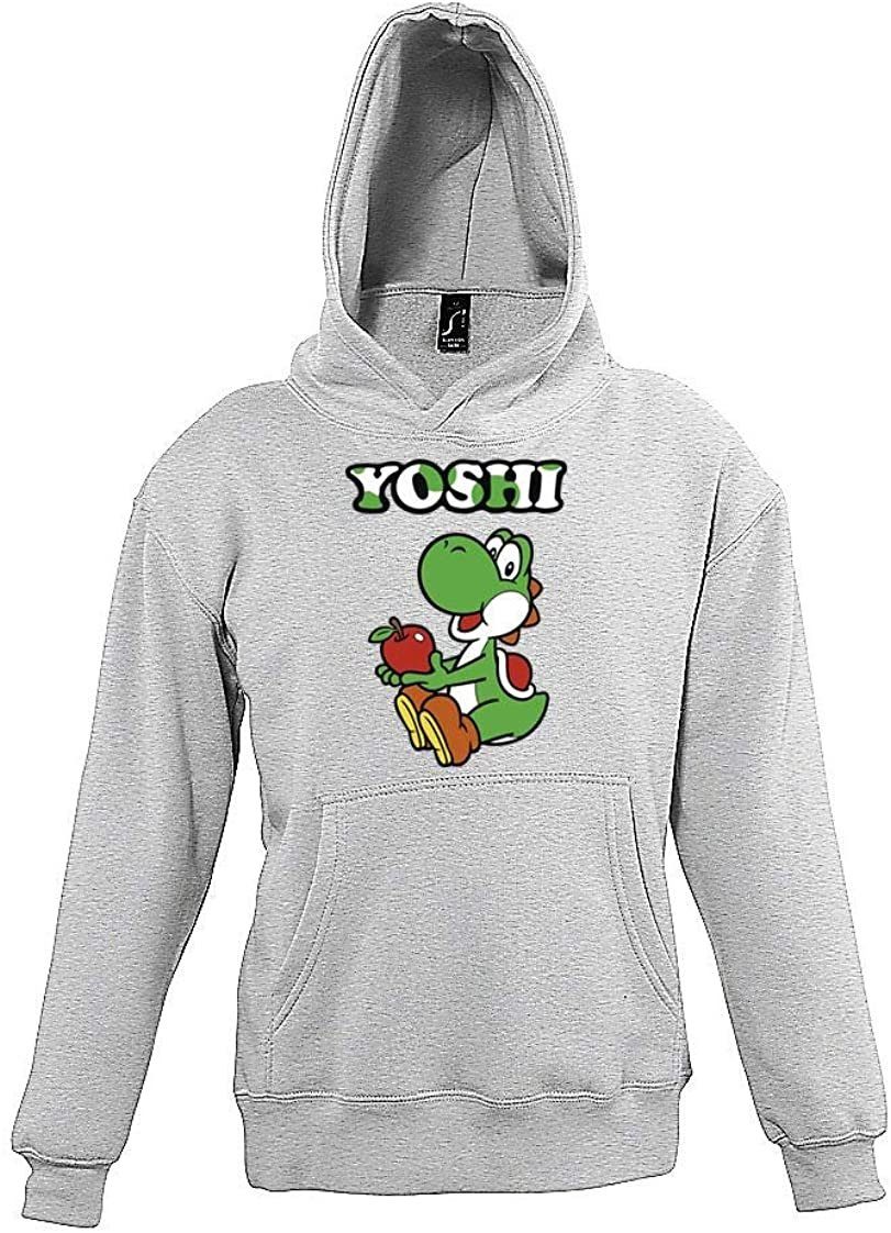 Youth Designz Kapuzenpullover Kinder Kapuzenpullover Hoodie Pullover Yoshi für Jungen & Mädchen mit modischem Print Grau
