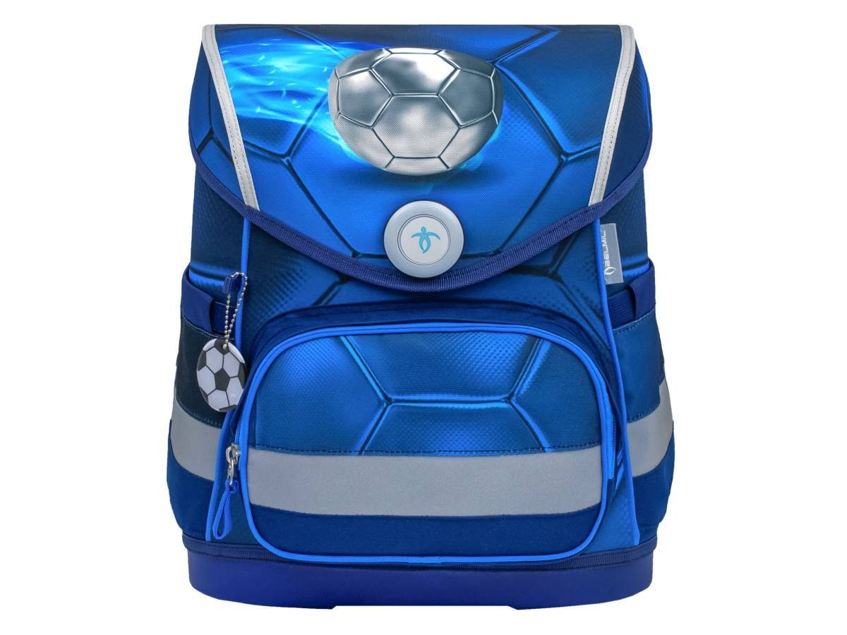 Belmil Schulranzen "Compact" 2026 mit Magnetverschluss, Fußball 4tlg. Set ab 1. Klasse, Grundschule, Einschulung, für Jungen