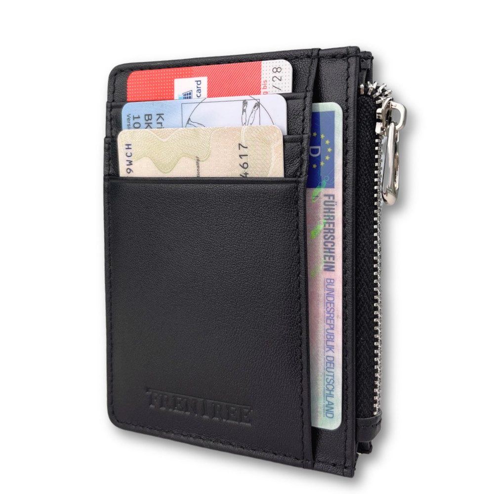 Frentree Kartenetui Mini-Geldbörse aus Echtleder, elegantes Portemonnaie, f günstig online kaufen