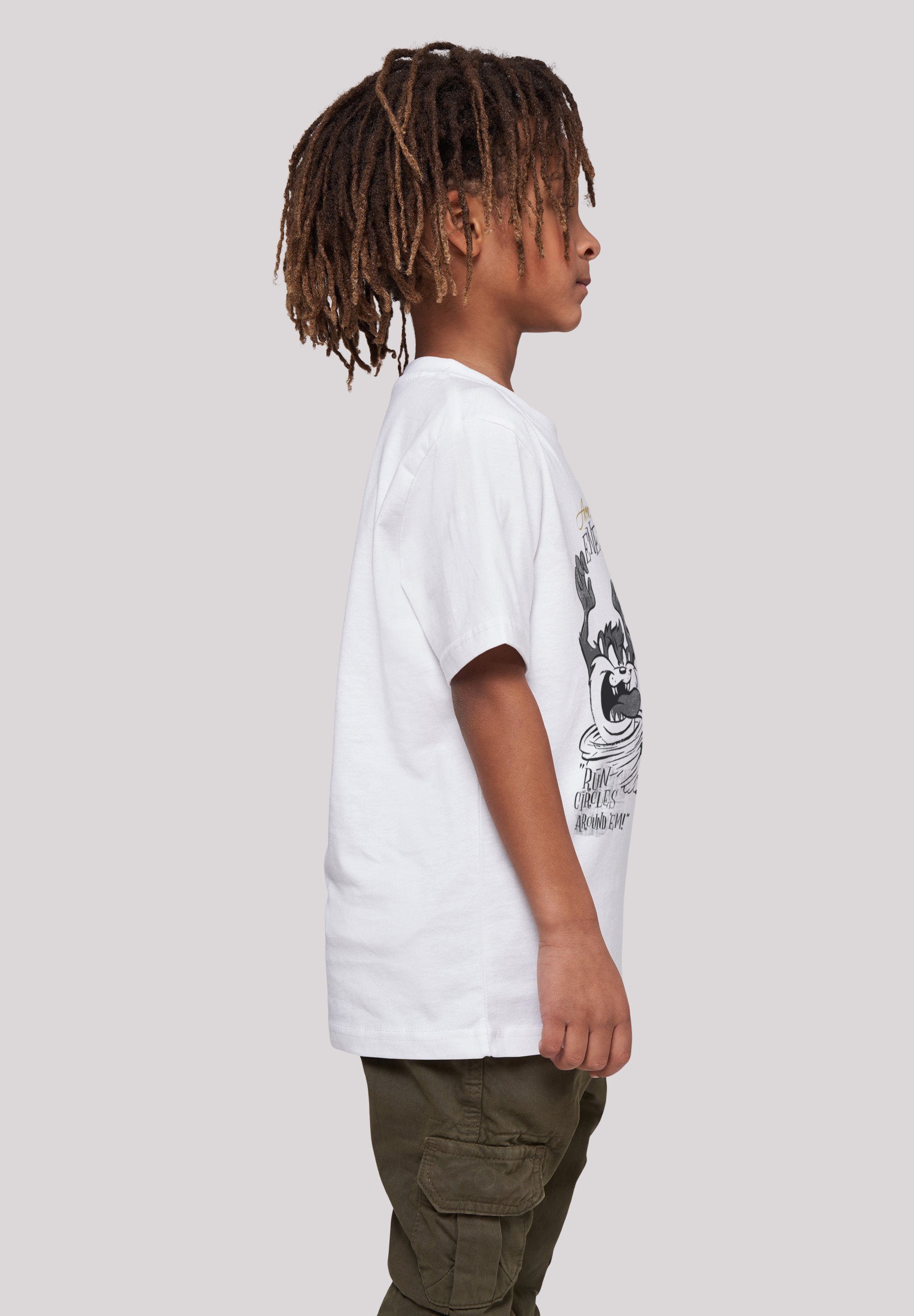 Kids white F4NT4STIC with Kinder Tee Taz Basic Boost-WHT Kurzarmshirt Looney (1-tlg) Tunes Energy